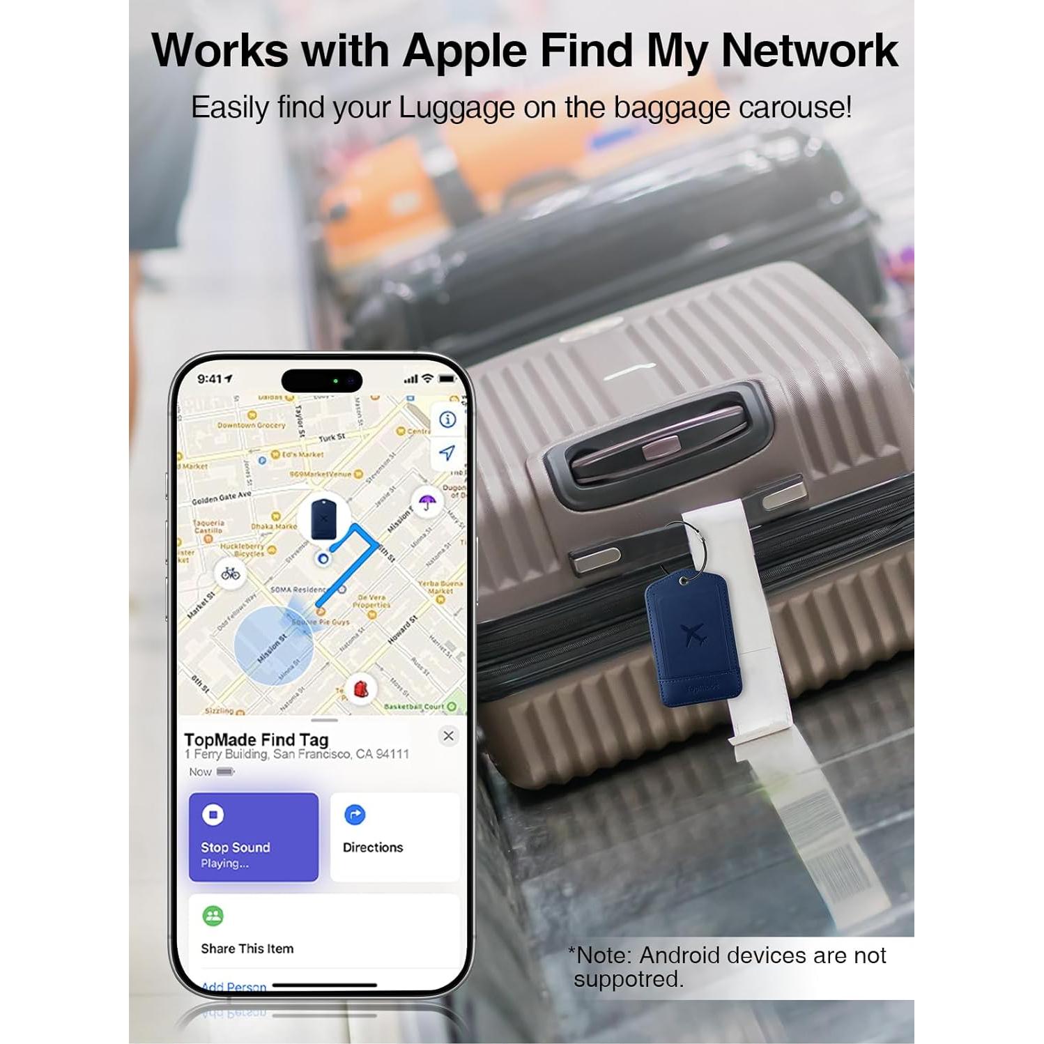 Etiqueta de Equipaje Inteligente TopMade con Find My, Azul