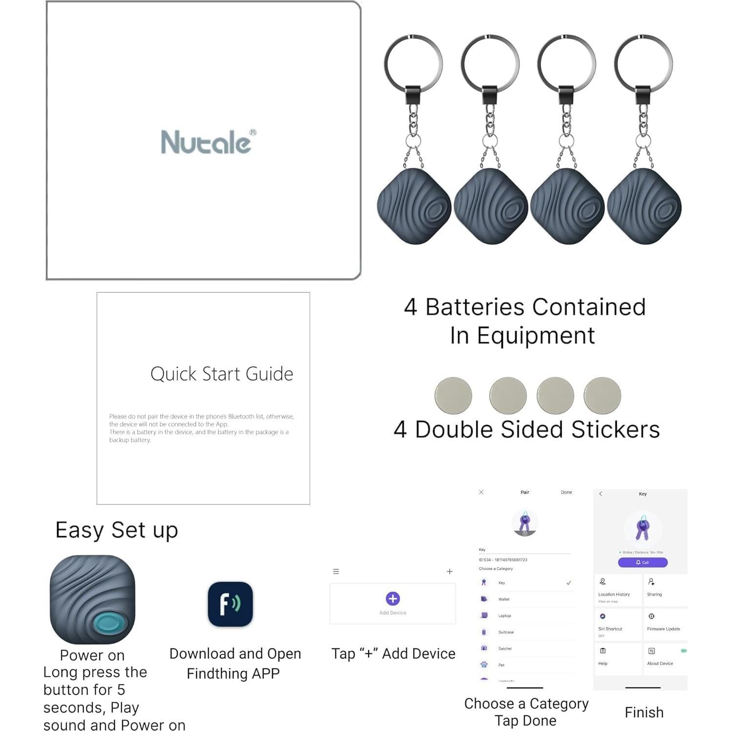 Localizador de Llaves Bluetooth Findthing F7X - Azul