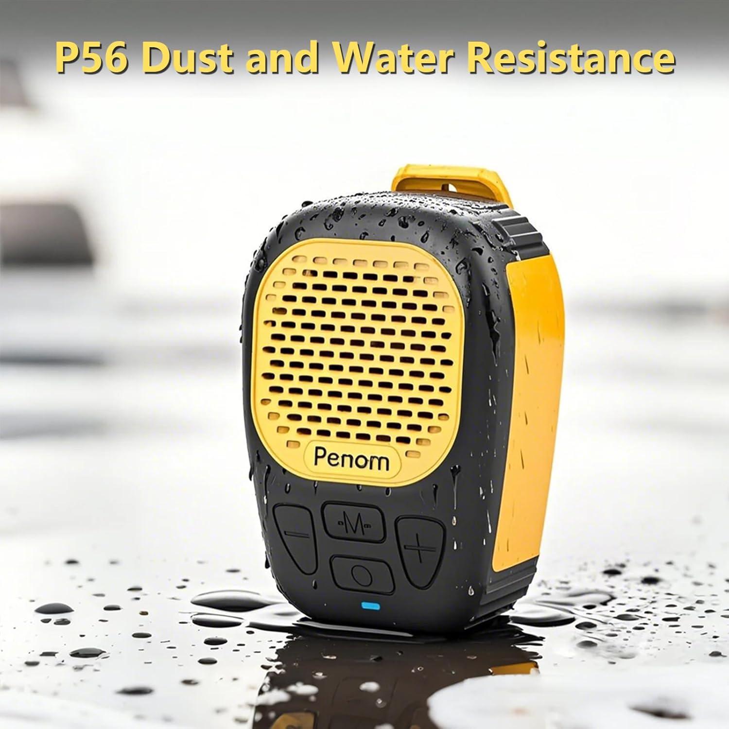 Altavoz Bluetooth portátil Envo amarillo IPX7 clip 30h