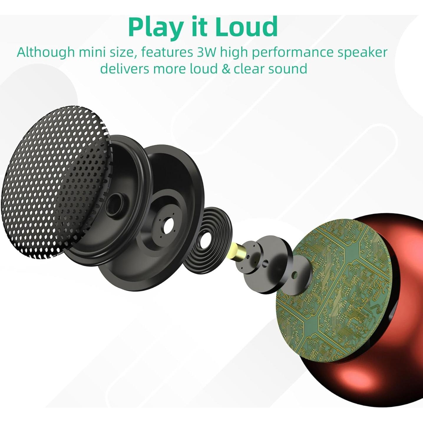 Altavoces Mini Bluetooth SEVENKA 2 Pack 3W Portátiles Rojo