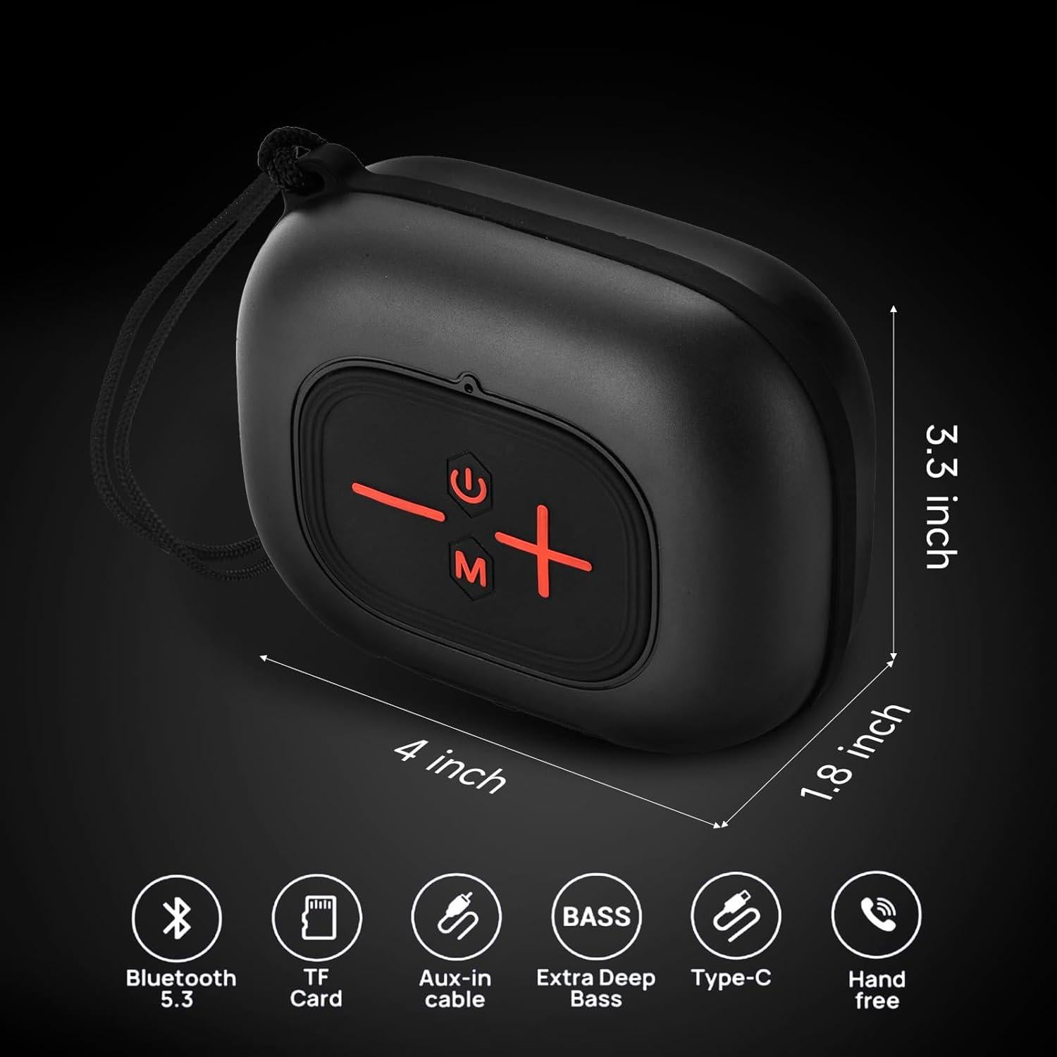 Altavoz Bluetooth Portátil Hopjuery TG394 Negro Impermeable IPX7