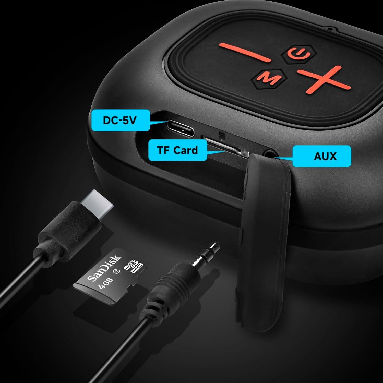 Altavoz Bluetooth Portátil Hopjuery TG394 Negro Impermeable IPX7