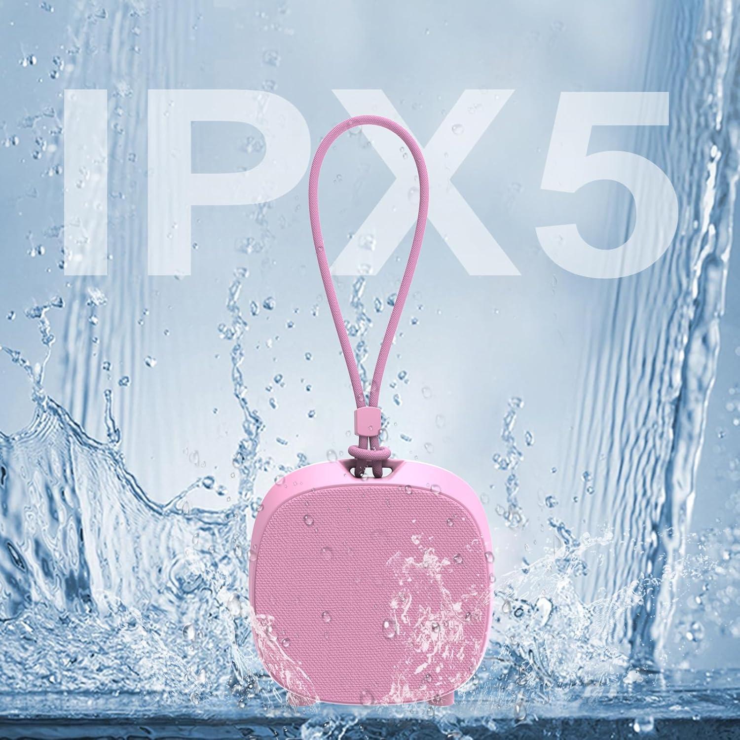 Altavoz Bluetooth Portátil WUIUHOU IPX5 Rosa con RGB