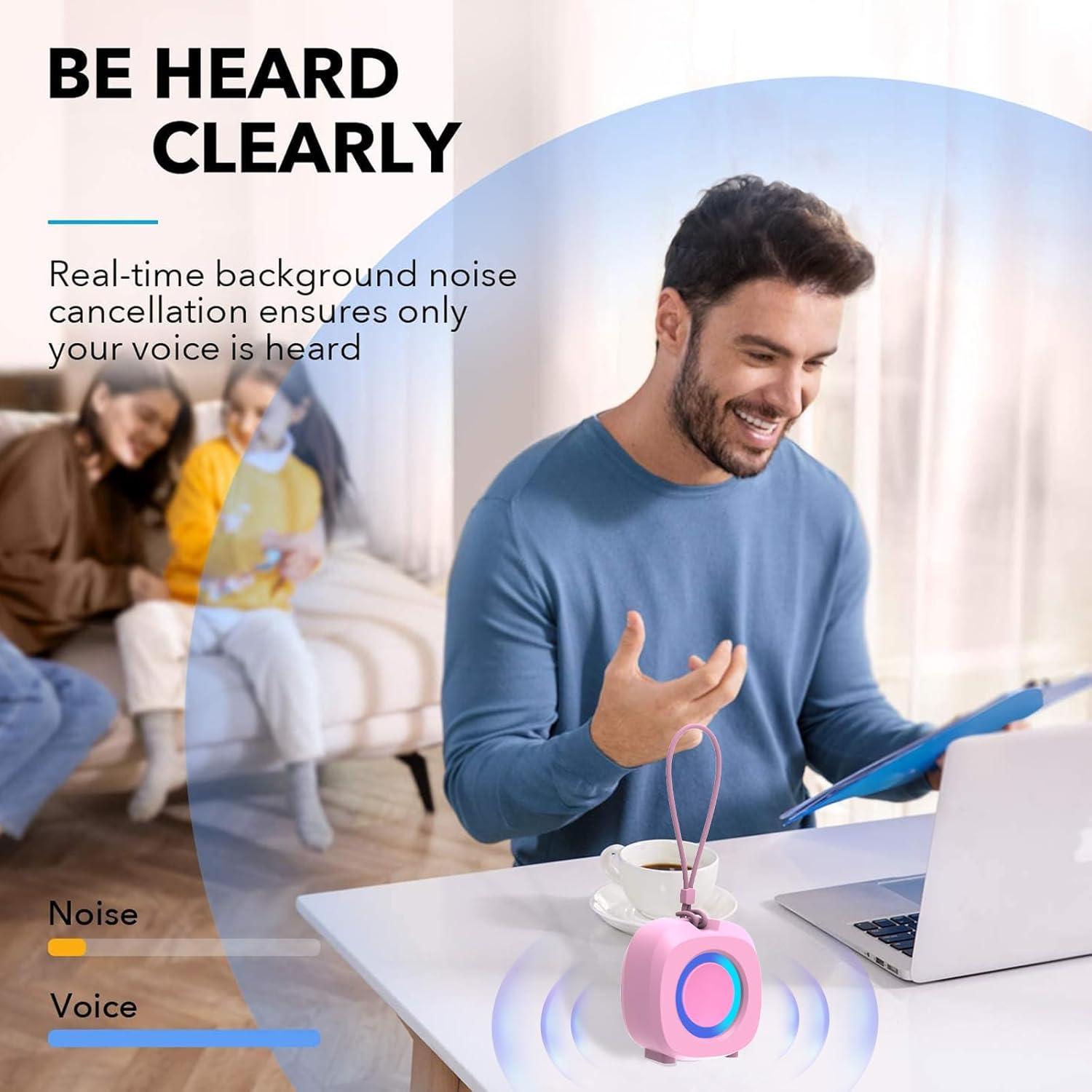 Altavoz Bluetooth Portátil WUIUHOU IPX5 Rosa con RGB