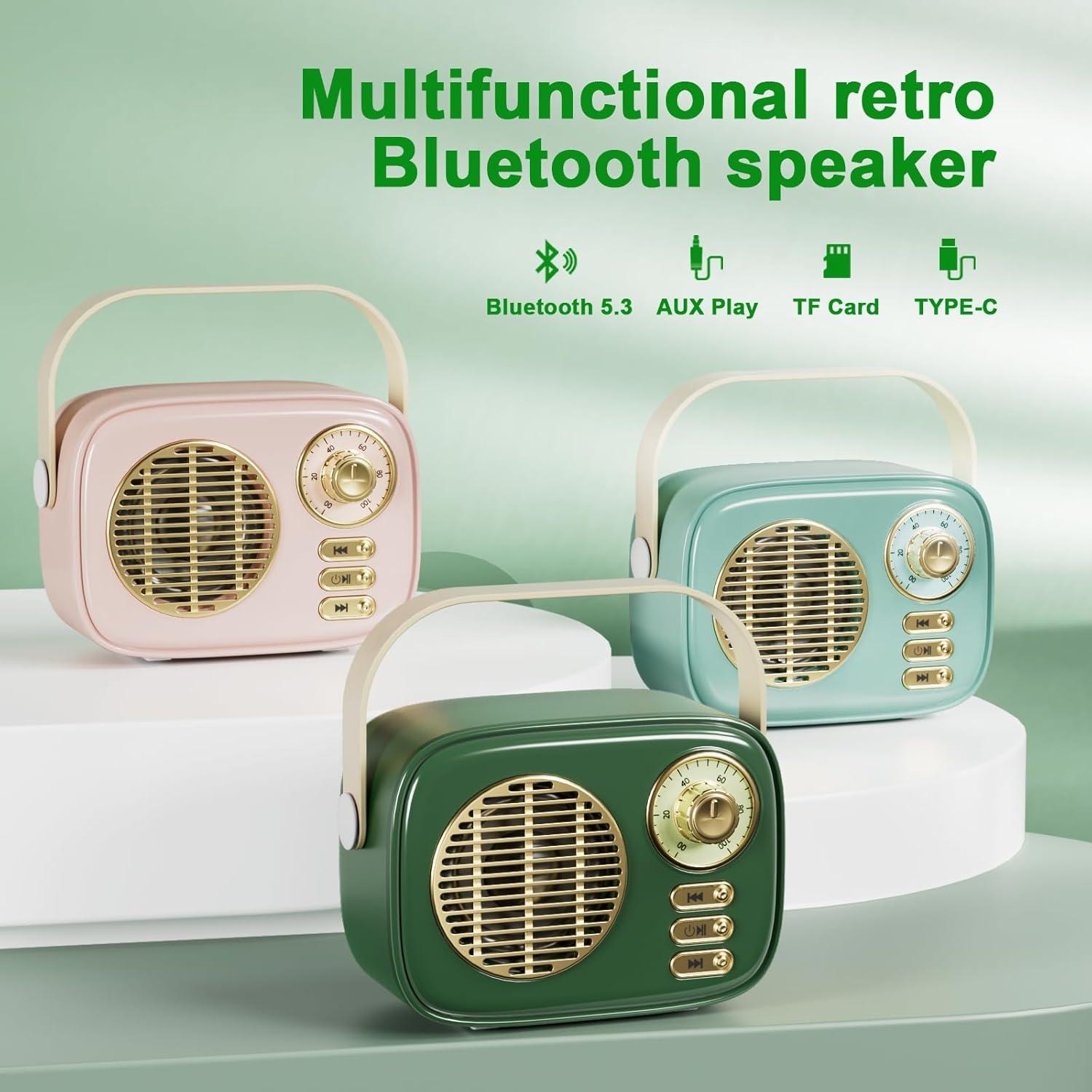 Altavoz Bluetooth Retro Dosmix T8Mini Verde Inalámbrico 10.9cm