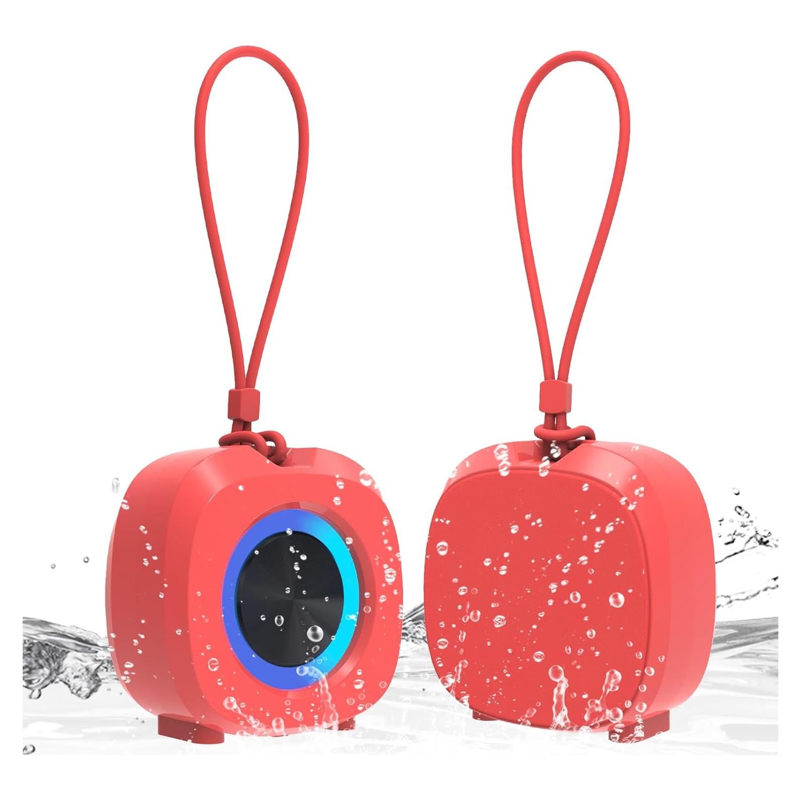Altavoz Bluetooth Peicheng IPX5 Portátil Rojo 5W con Luces RGB