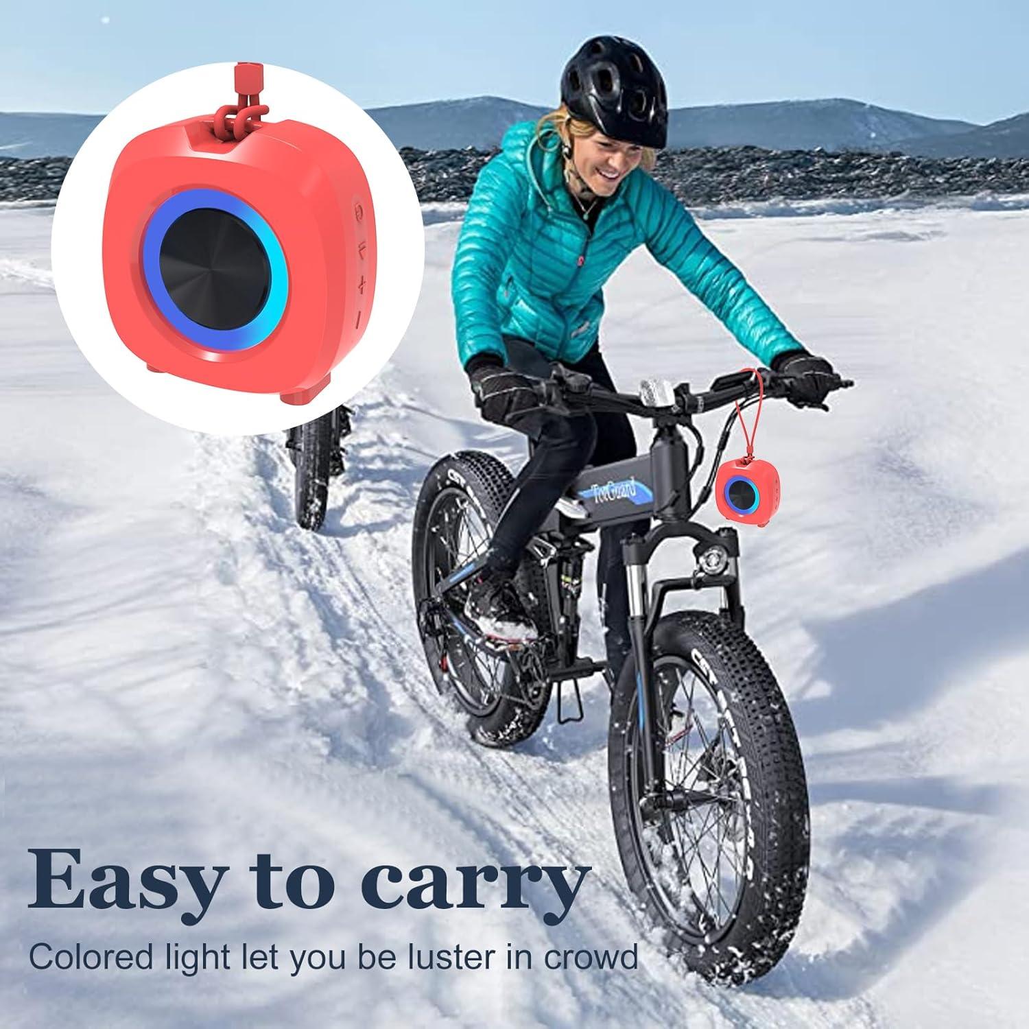 Altavoz Bluetooth Peicheng IPX5 Portátil Rojo 5W con Luces RGB