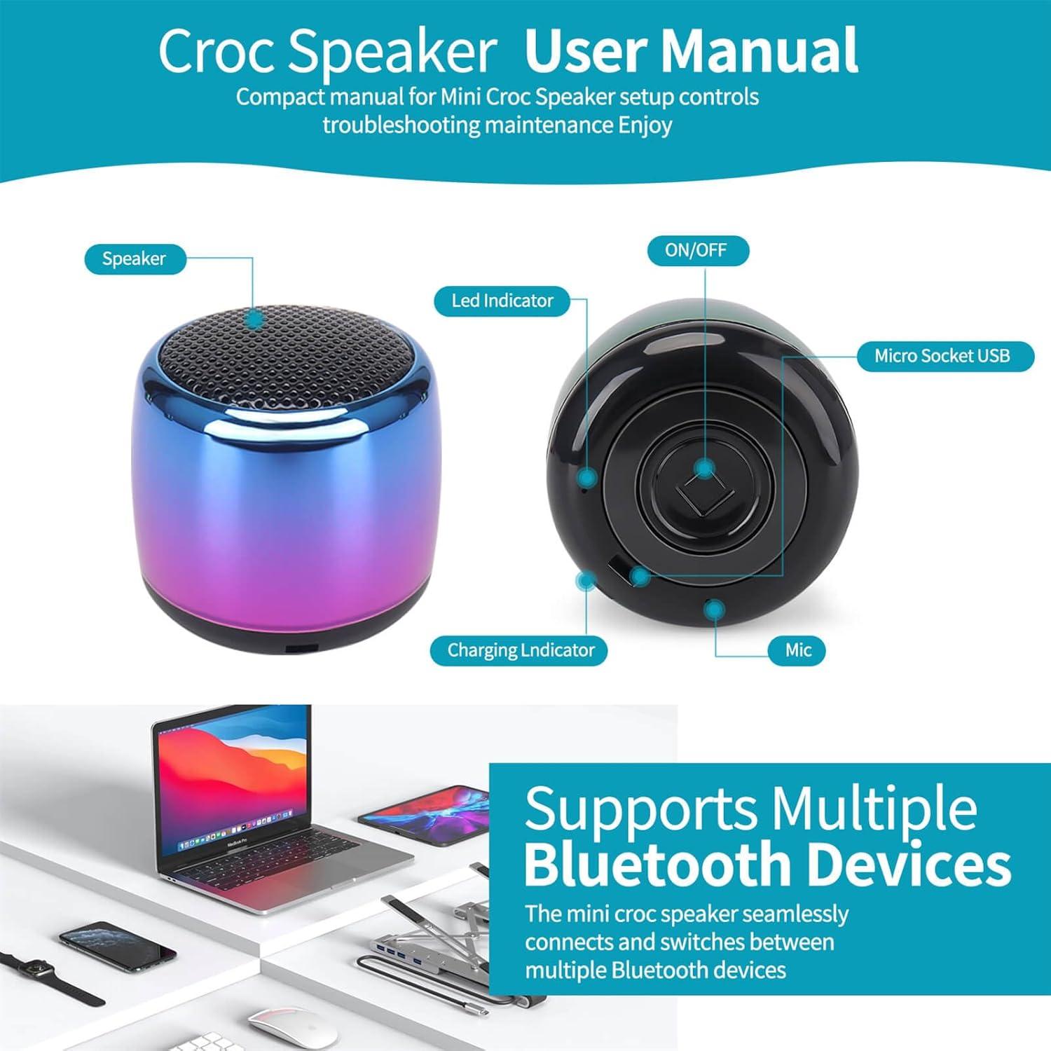 Altavoz Mini Bluetooth UUEENN para Clog Degradado Azul-Púrpura