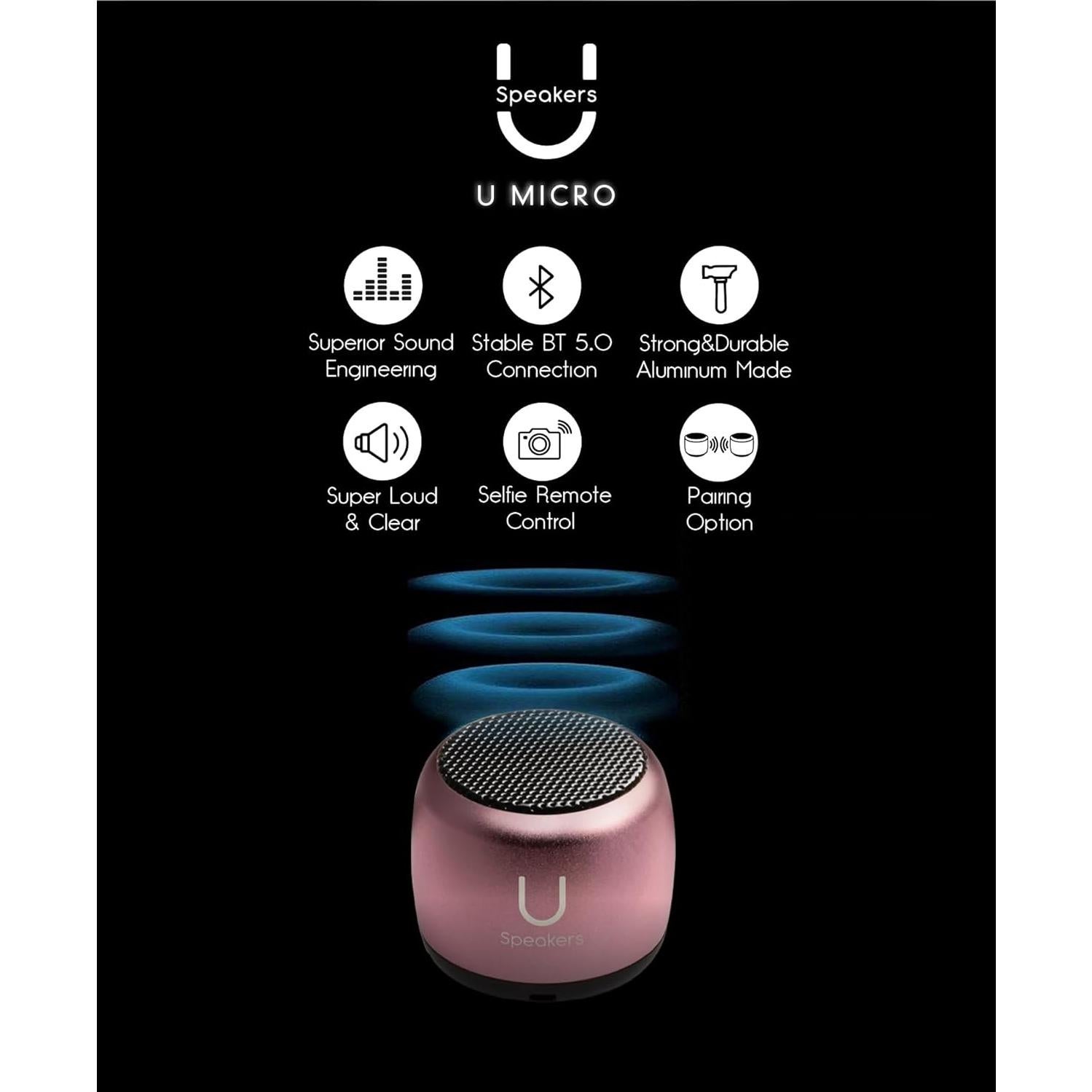 Altavoz portátil Bluetooth Fashionit U Micro Rosa 5.0