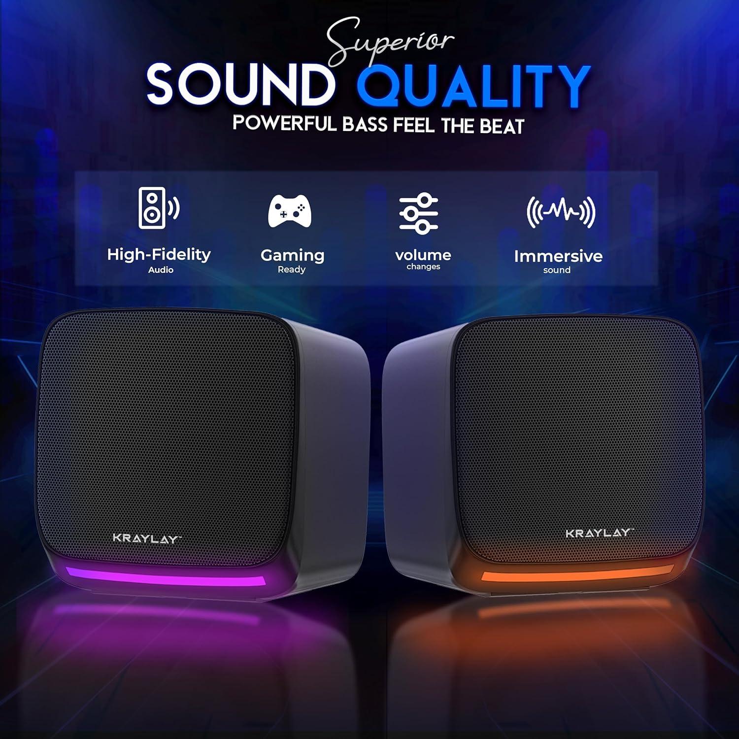 Altavoces Multimedia Havit RM-190X con Luz LED RGB - 3W