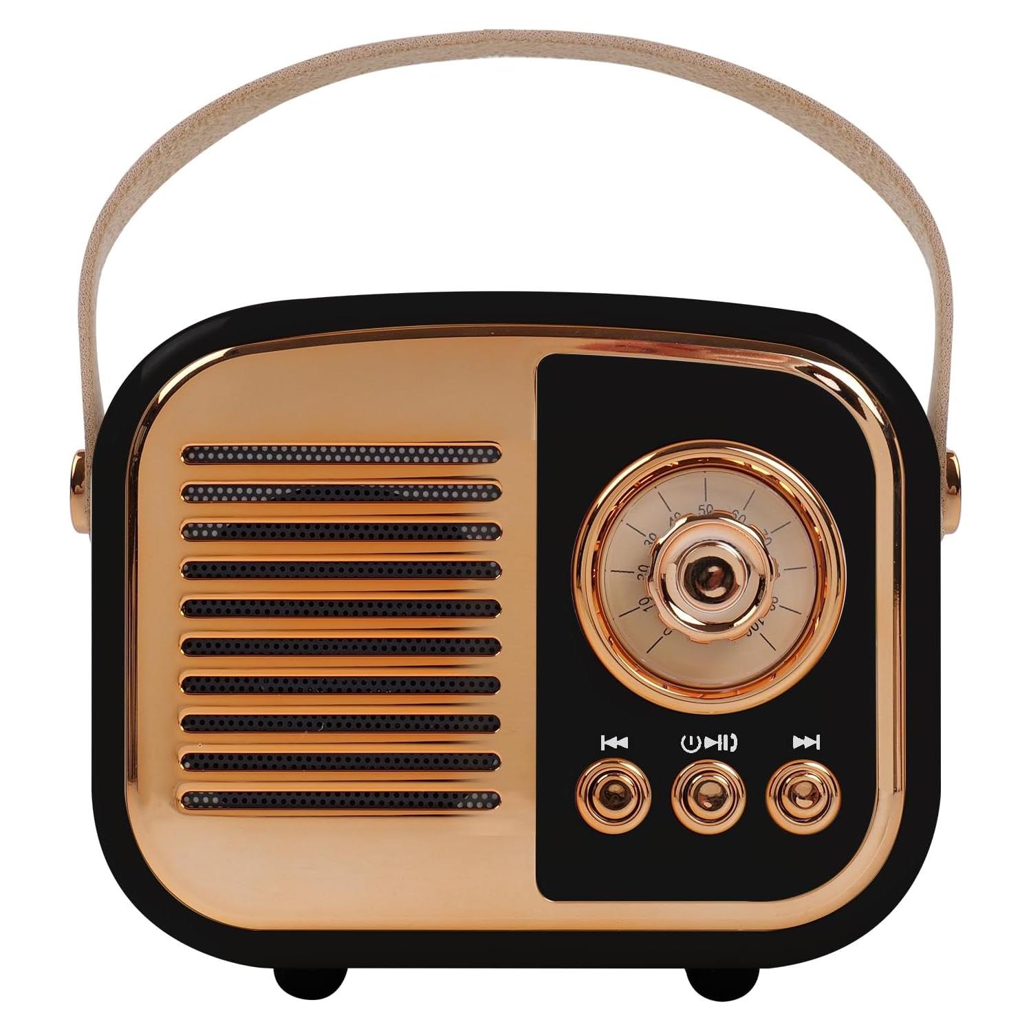 Altavoz Bluetooth Retro Aresrora Mini 3W Negro - Diseño Vintage