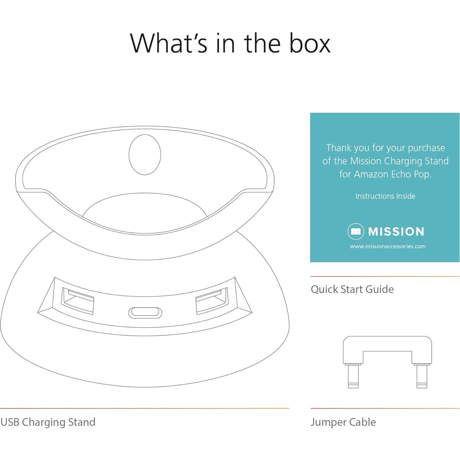 Soporte Cargador USB-C y USB-A para Echo Pop 2023
