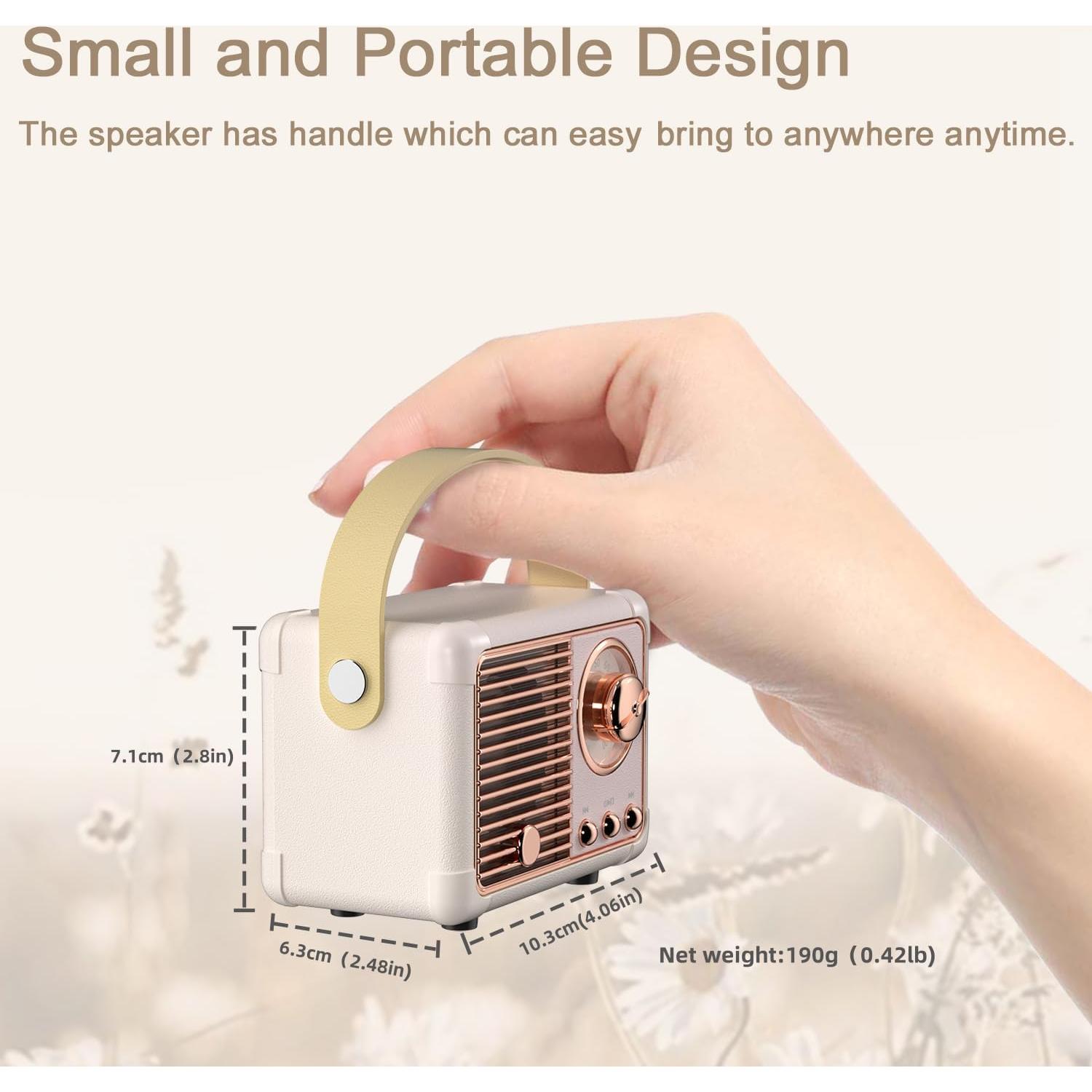 Altavoz Portátil Retro Caulikine HM11 Beige Bluetooth 5.0