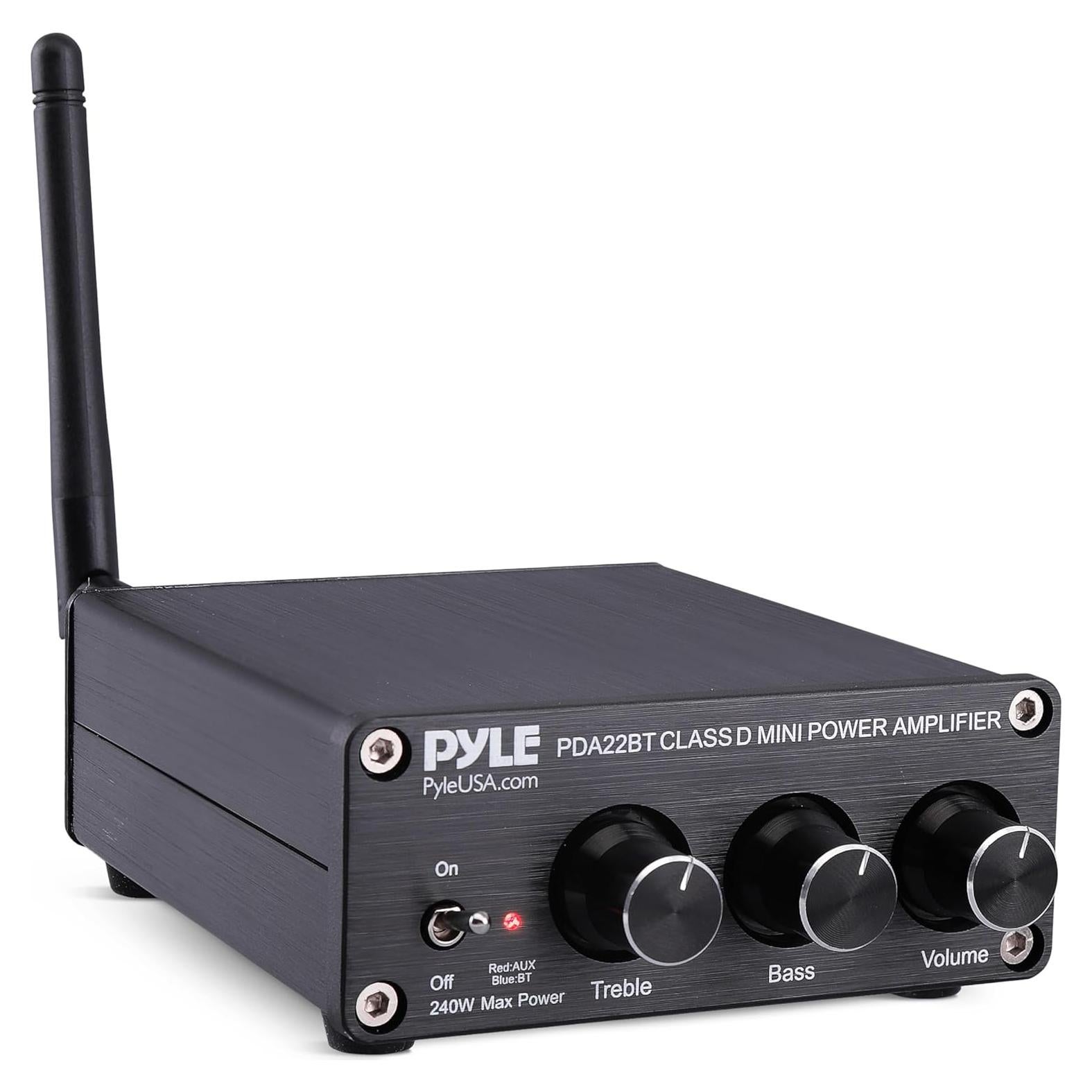 Amplificador Estéreo Pyle PDA22BT 240W Bluetooth 5.0 Compacto