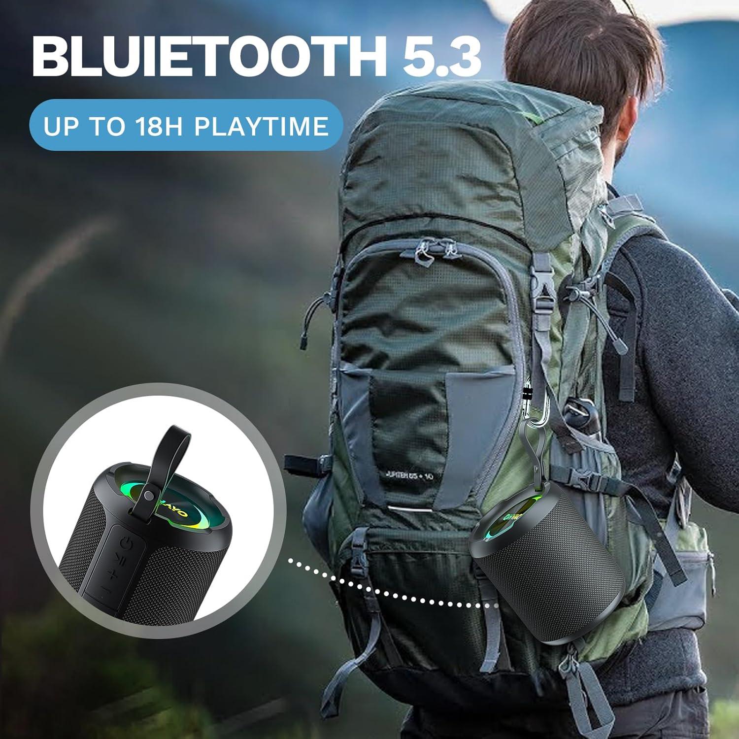 Altavoz Bluetooth Portátil OHAYO 40W Impermeable IPX7 con Luces RGB