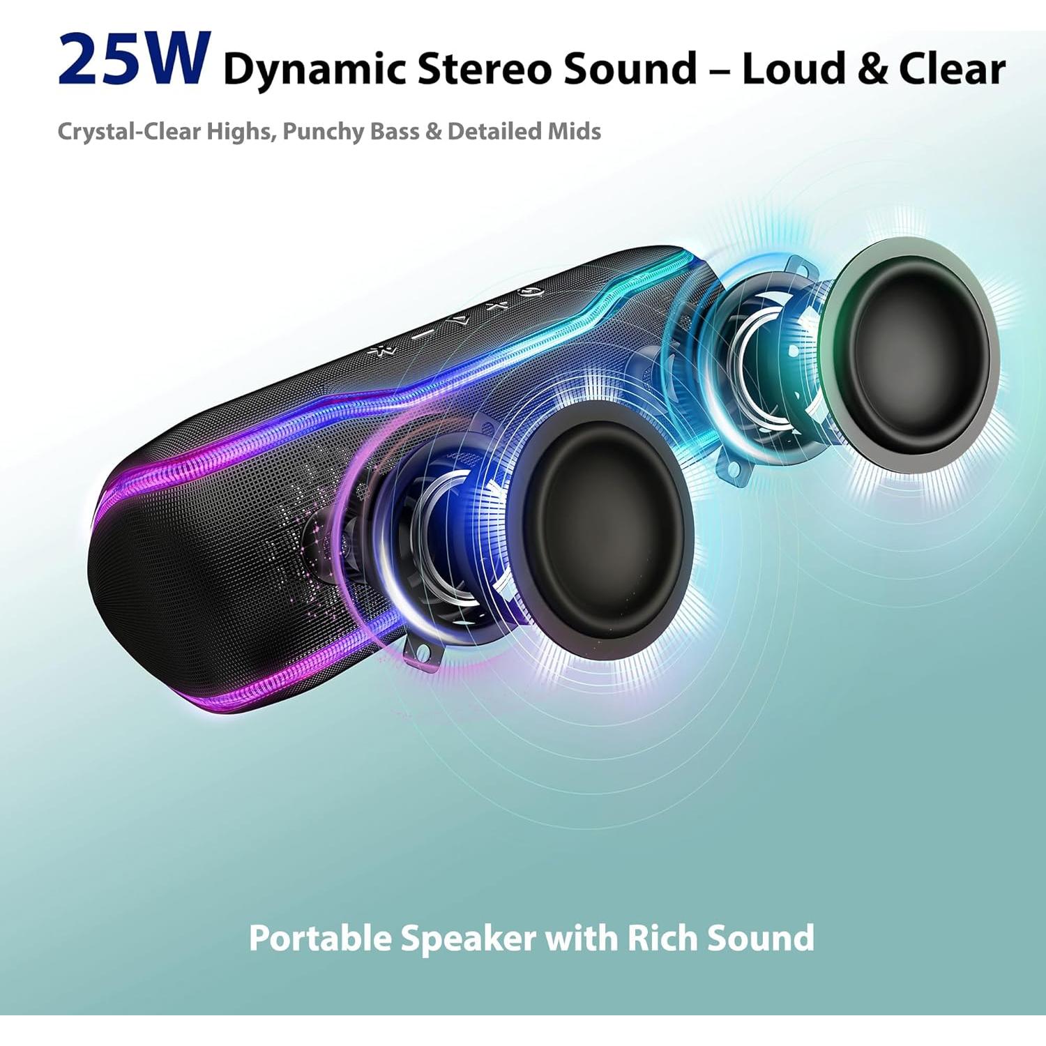 Altavoz Bluetooth Portátil NSY-F10E 30W IPX7 Impermeable Azul