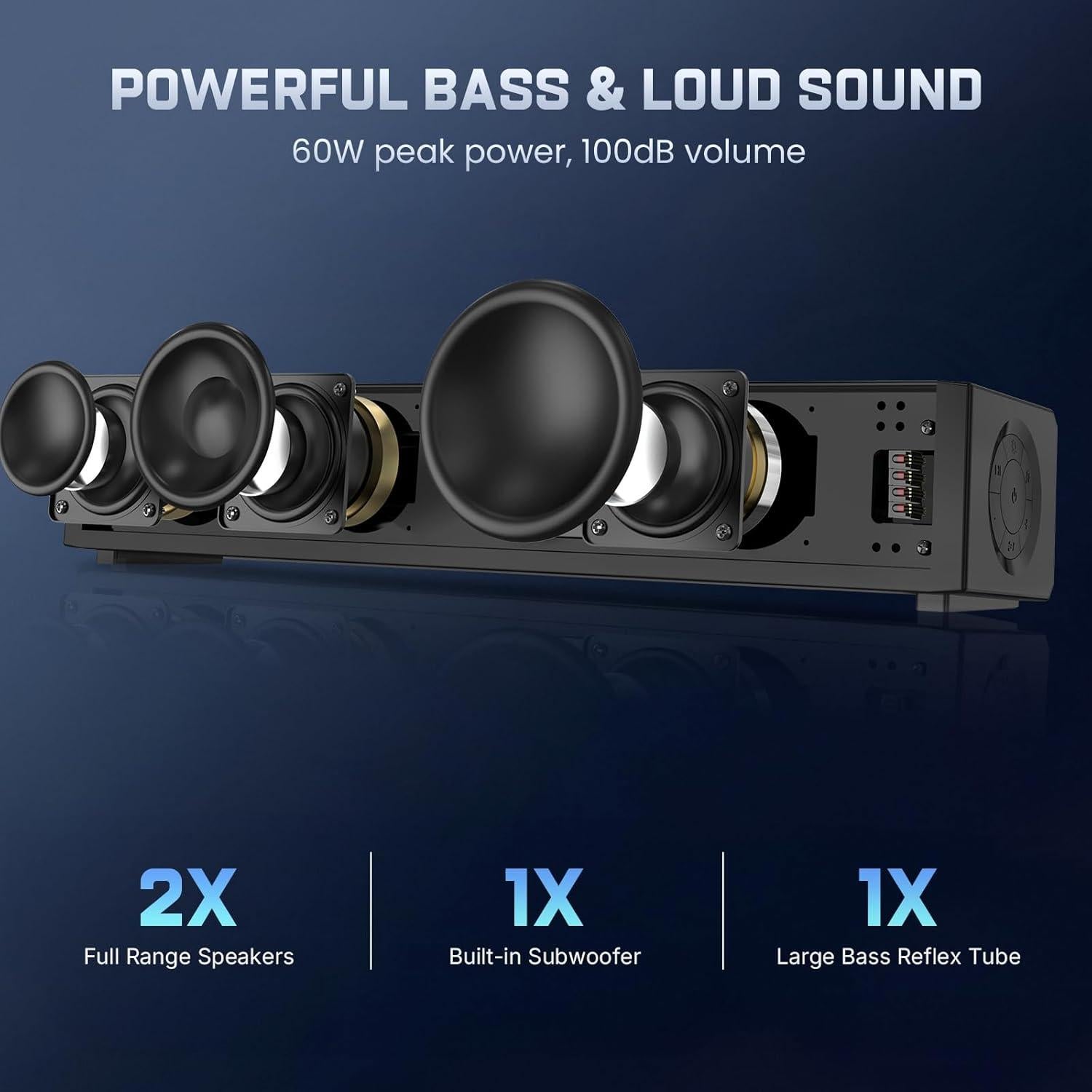 Barra de Sonido Wohome G90 2.1 Bluetooth 5.3 con RGB