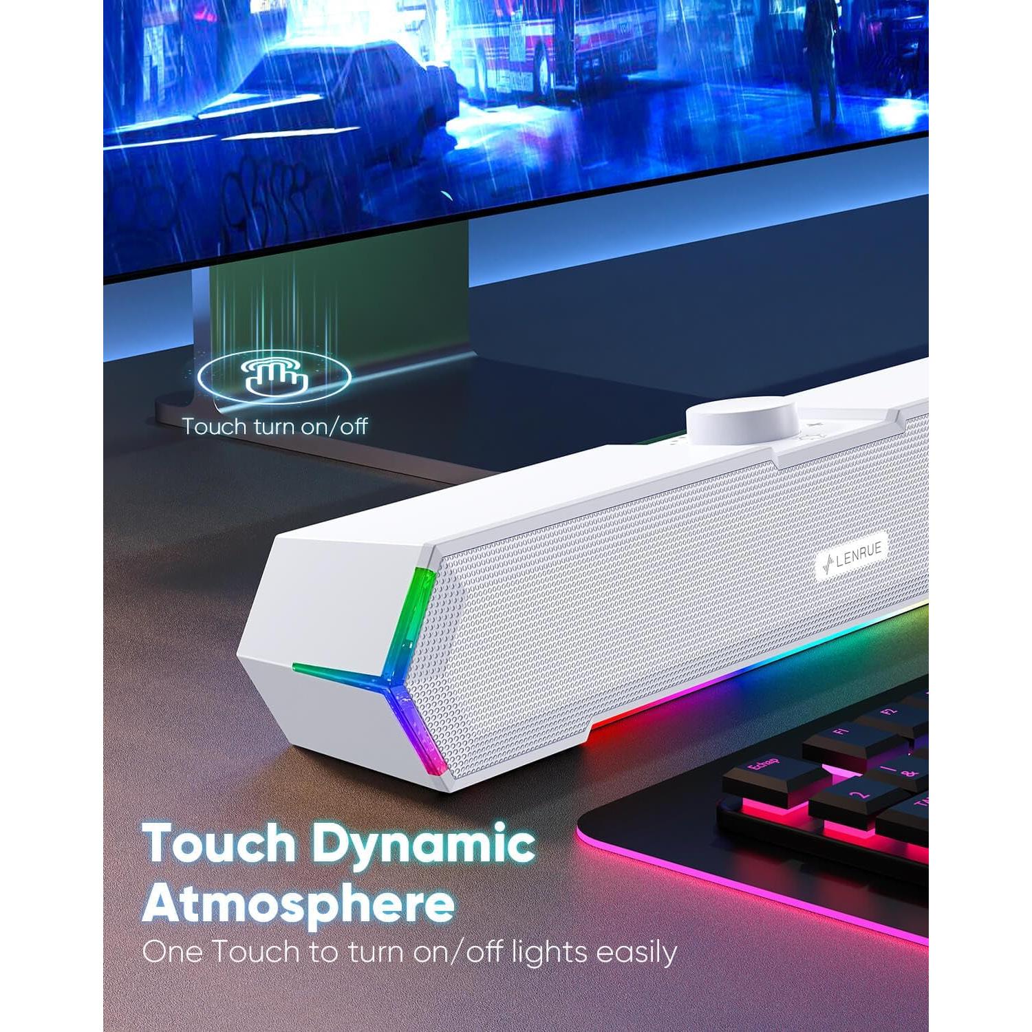 Altavoces Multimedia LENRUE G11 USB C para PC y Laptop