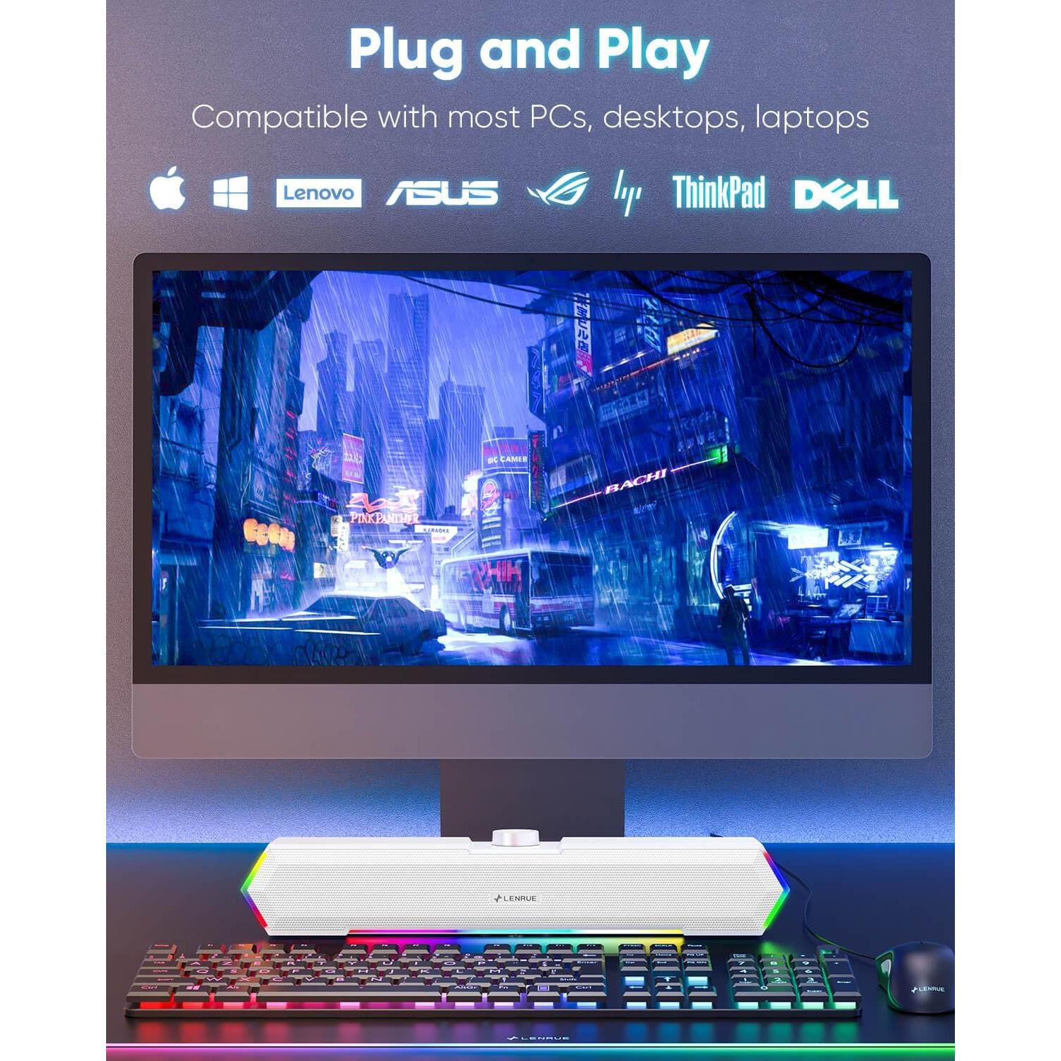 Altavoces Multimedia LENRUE G11 USB C para PC y Laptop