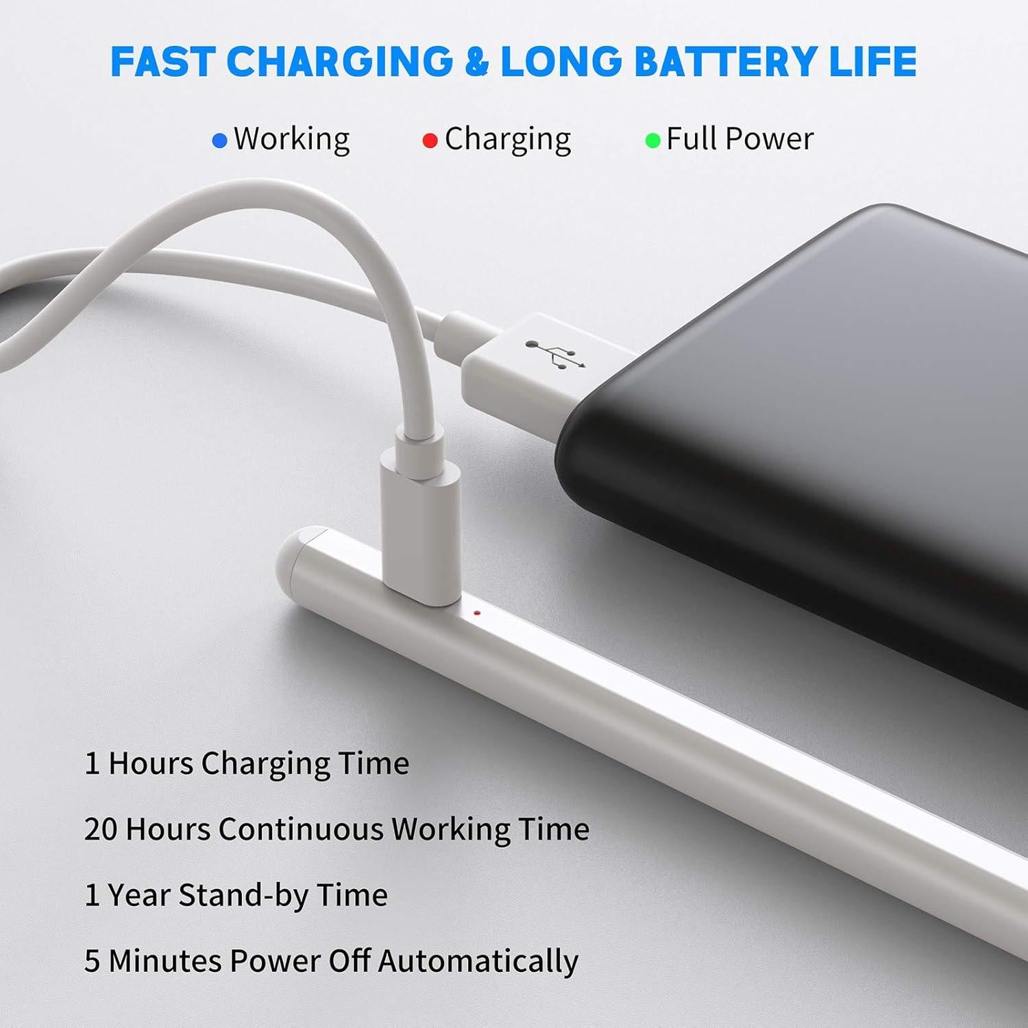 Lápiz Stylus Activo NTHJOYS Blanco para iPad y Android Punta Fina