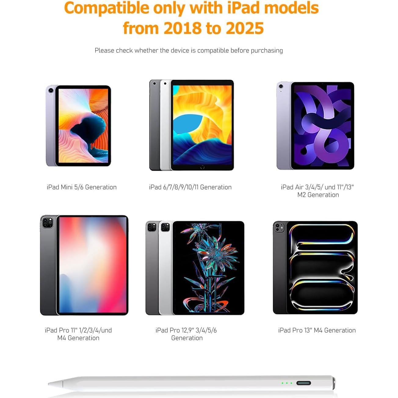 Lápiz Stylus GlowPlayX para iPad 2018-2025 | Carga Rápida