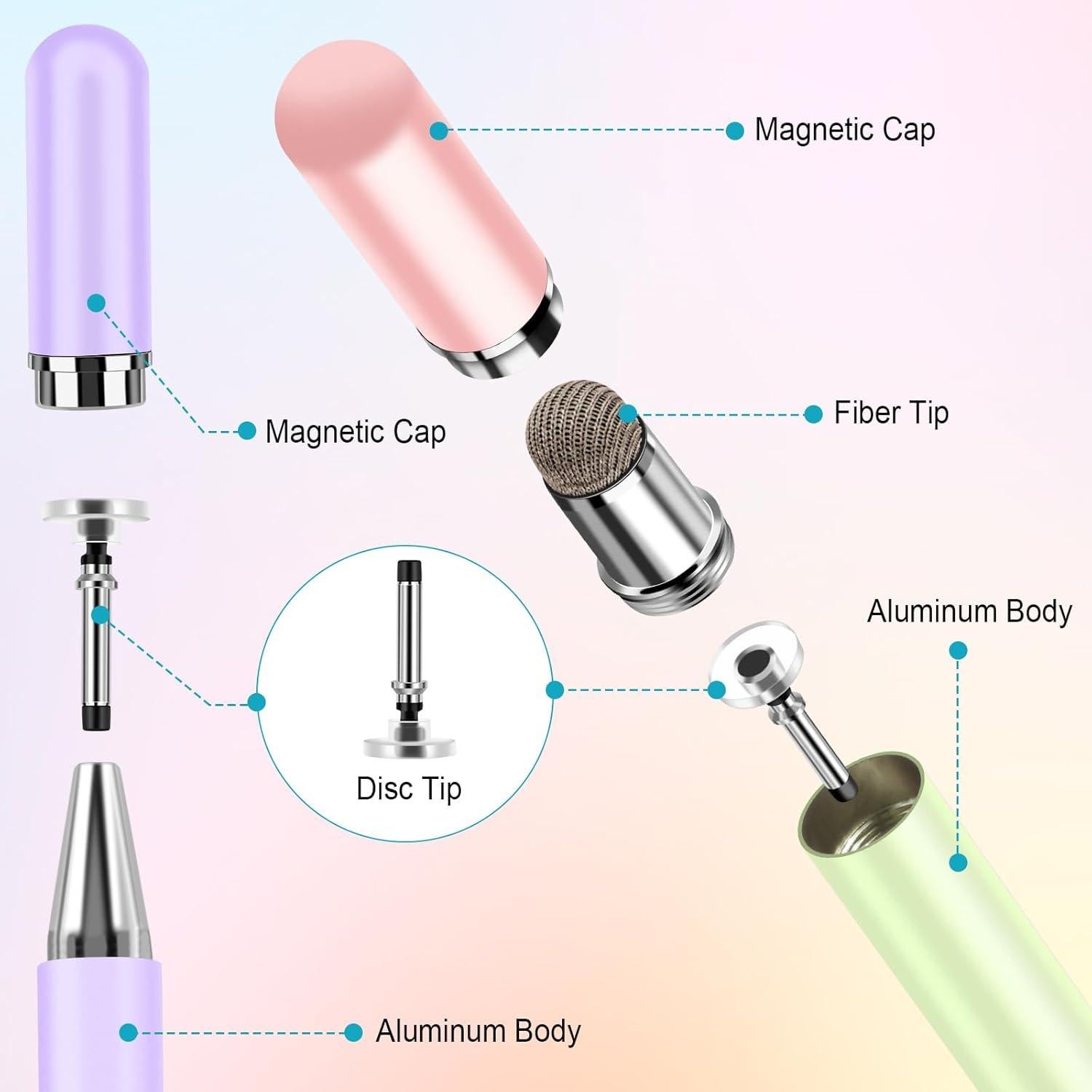 Lápices Stylus 2 en 1 CCIVV para Pantallas Táctiles - 4 Pcs