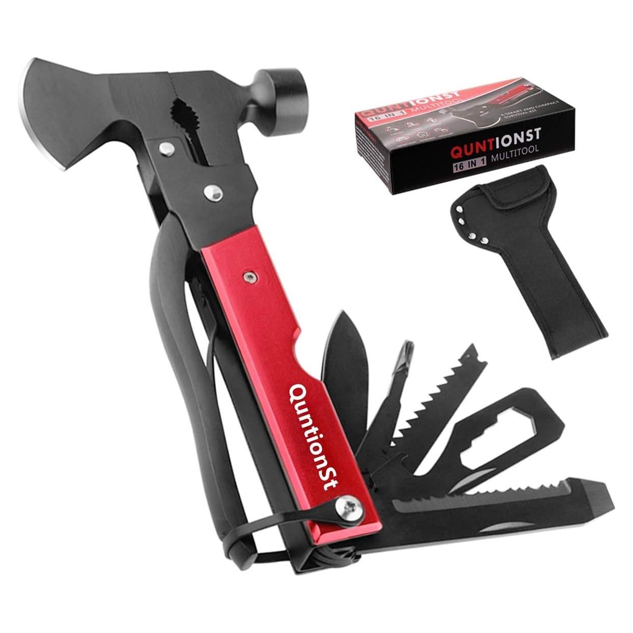 Multiherramienta QuntionSt 16 en 1 Camping Rojo y Negro