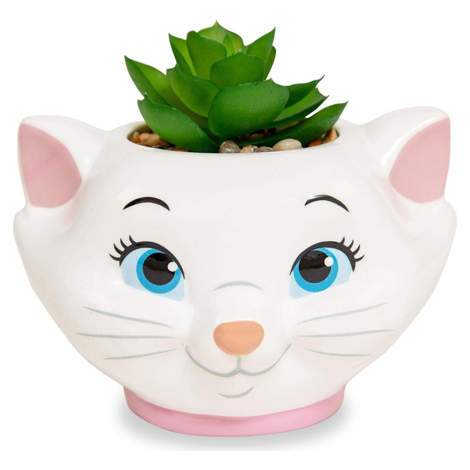 Maceta Cerámica Silver Buffalo Aristogatos Marie 11.4cm con Suculenta