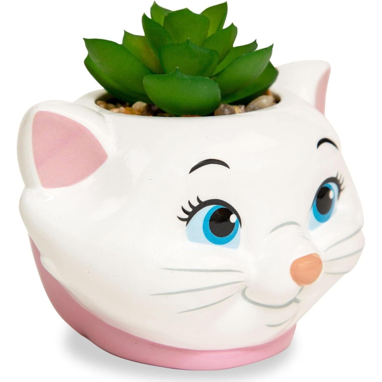 Maceta Cerámica Silver Buffalo Aristogatos Marie 11.4cm con Suculenta