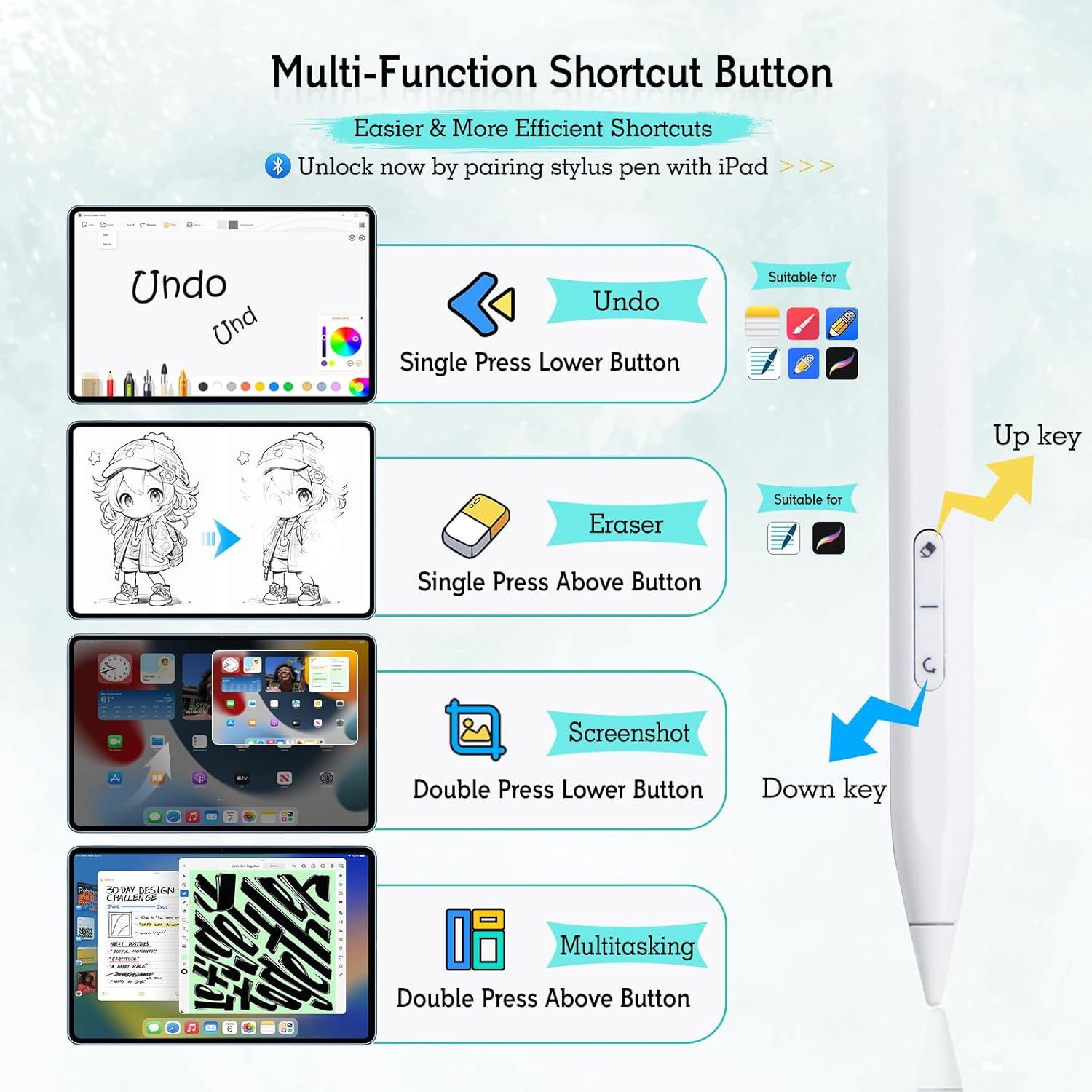 Lápiz Stylus MYSTILUCK para iPad 11ª y 10ª Gen - Carga Rápida