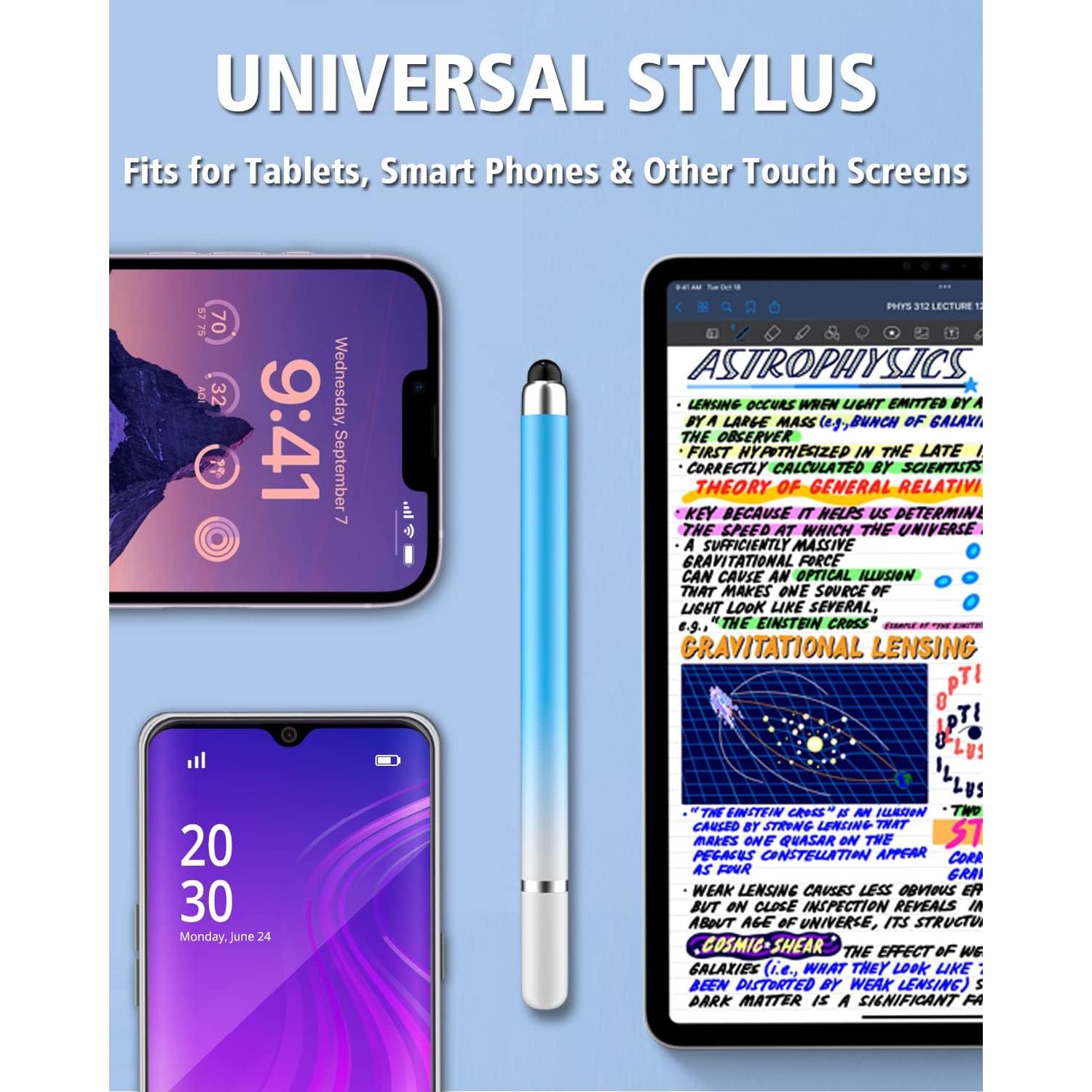 Lápices Stylus Universales 2 en 1 AmberVec - Paquete de 5 Colores