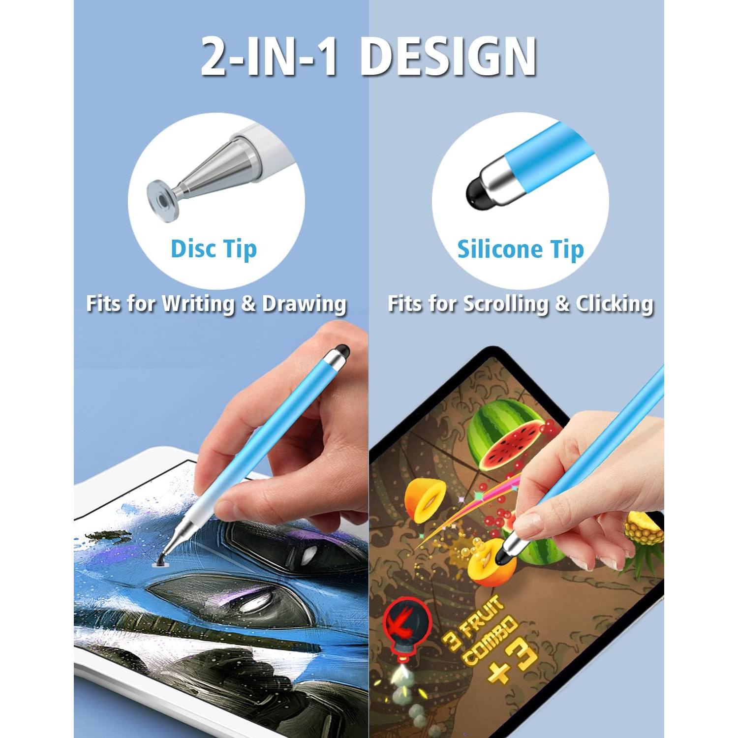 Lápices Stylus Universales 2 en 1 AmberVec - Paquete de 5 Colores