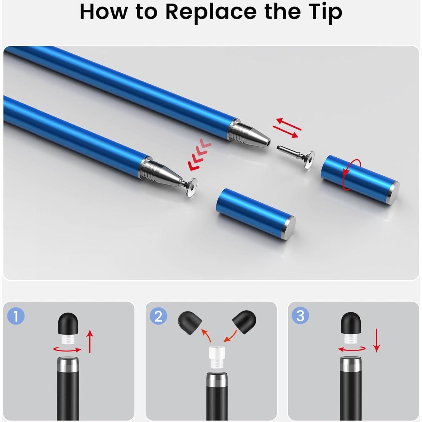 Bolígrafos Stylus MEKO 2-en-1 Alta Precisión Paquete de 4