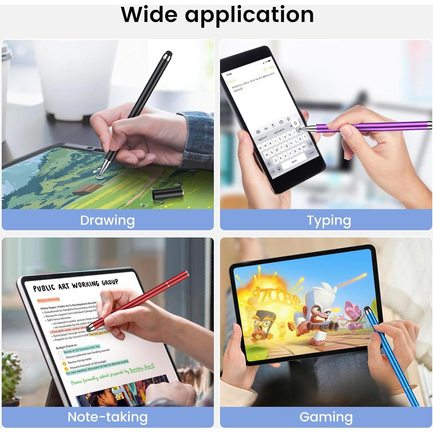 Bolígrafos Stylus MEKO 2-en-1 Alta Precisión Paquete de 4