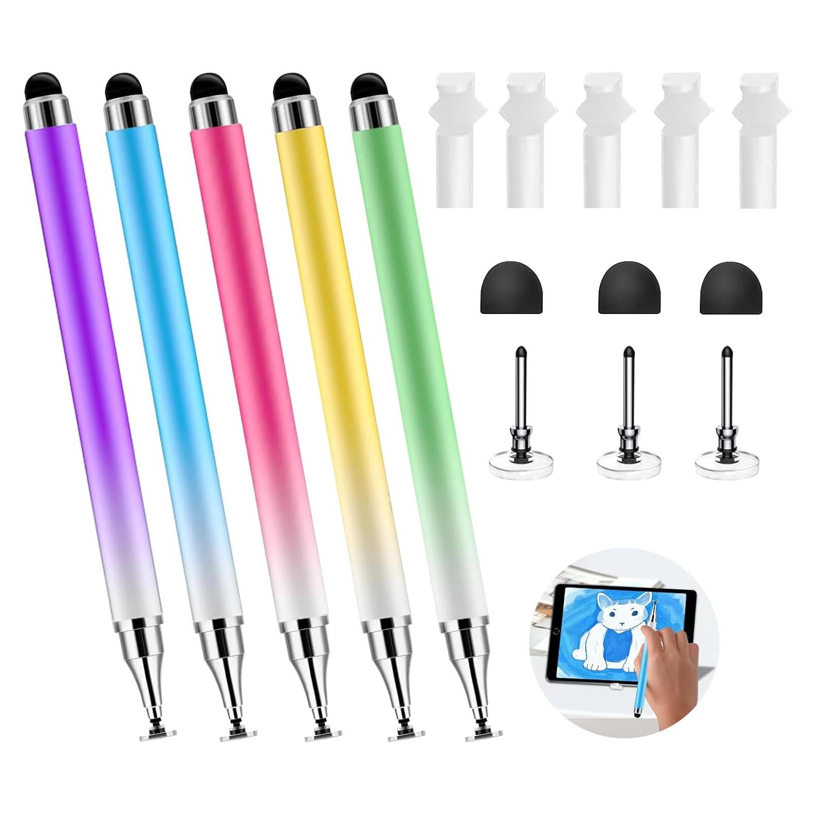 Paquete de 5 bolígrafos stylus Wrseler 3 en 1 alta precisión