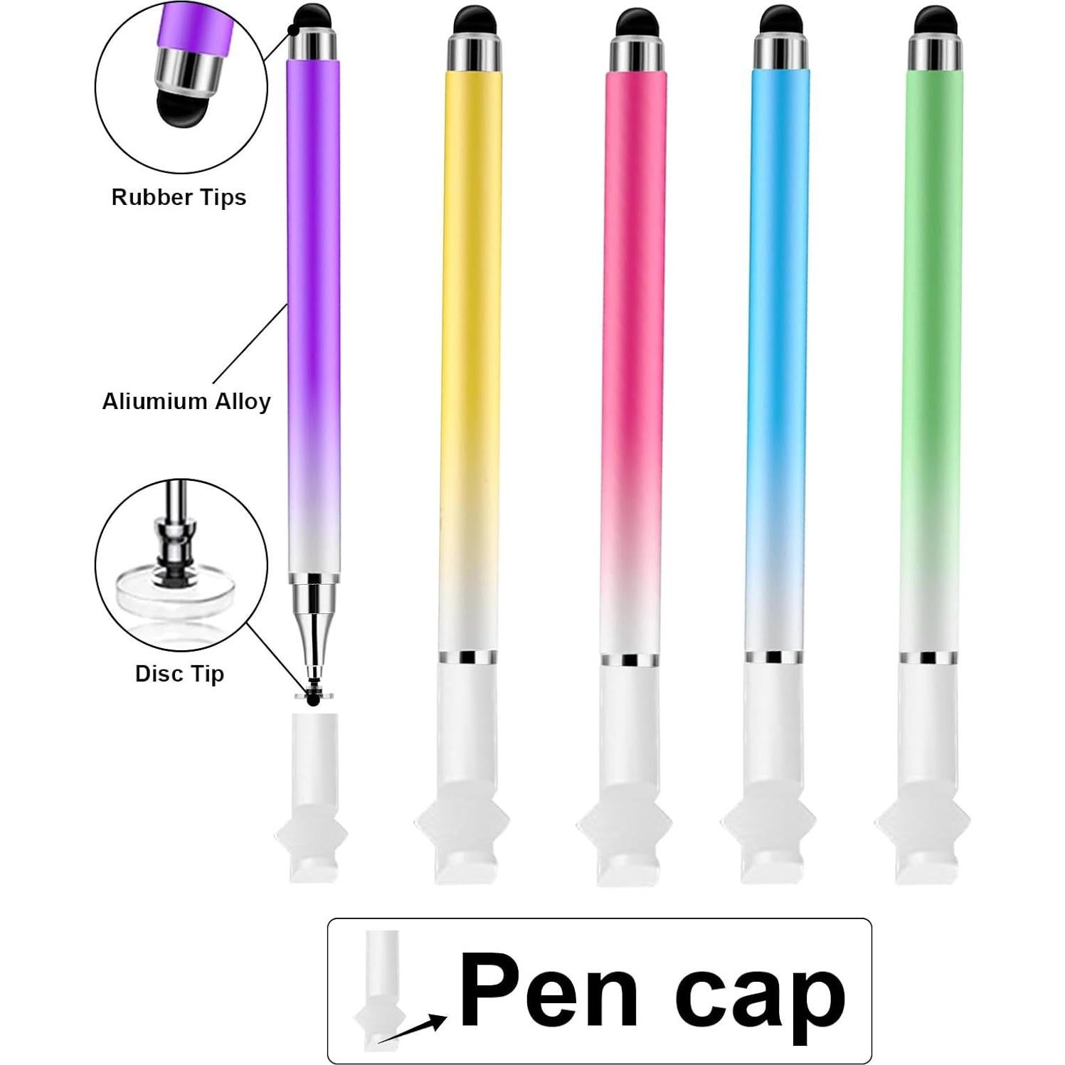 Paquete de 5 bolígrafos stylus Wrseler 3 en 1 alta precisión