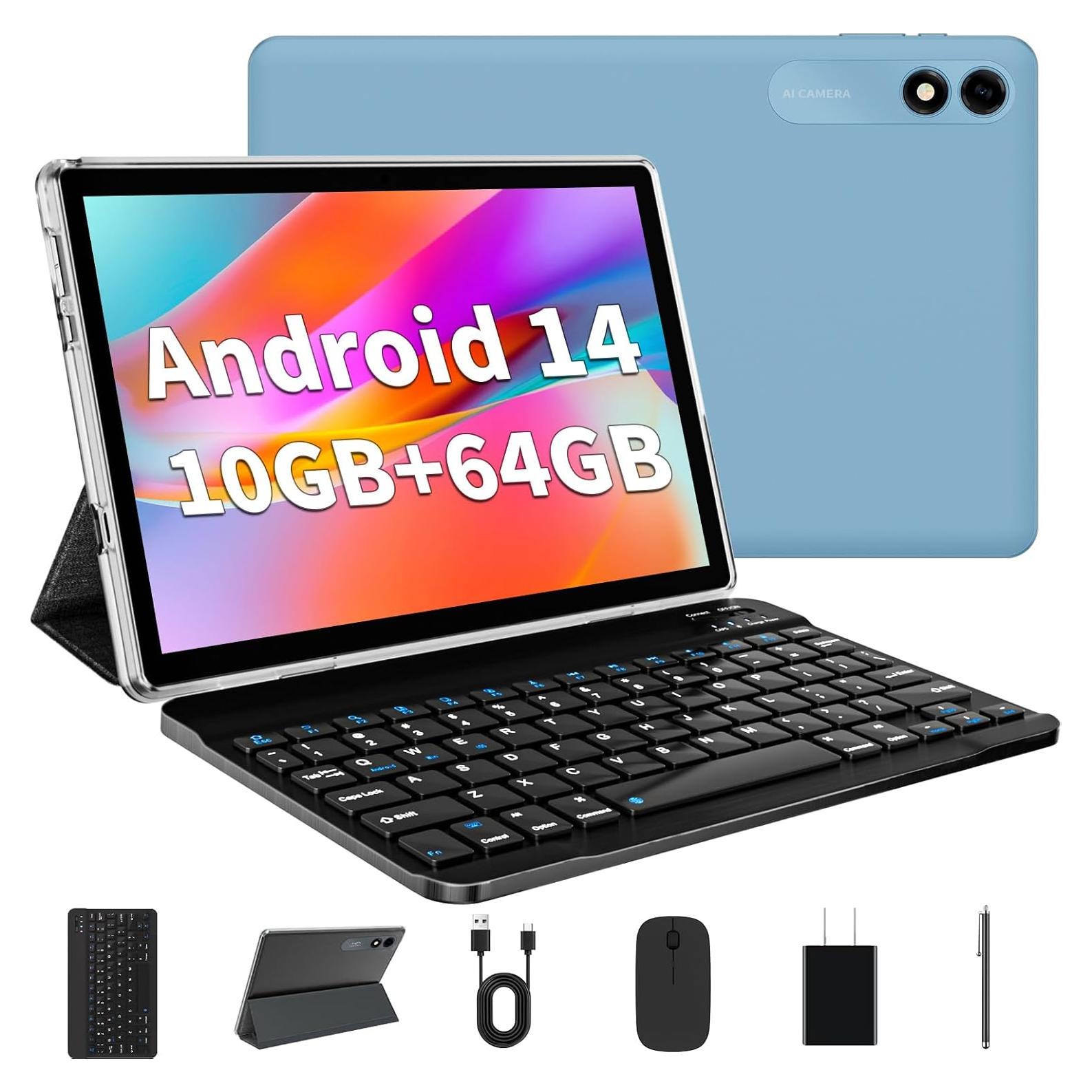 Tableta Android 14 EDDBNi 10.1" 10GB RAM 64GB Almacenamiento