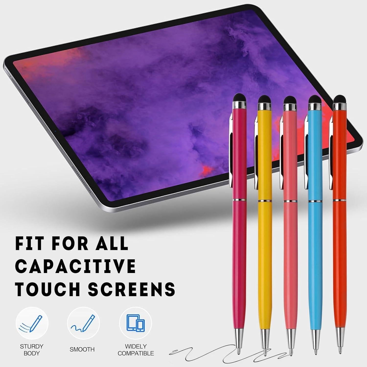 Paquete de 15 Bolígrafos Stylus 2 en 1 FIRCRE Multicolor