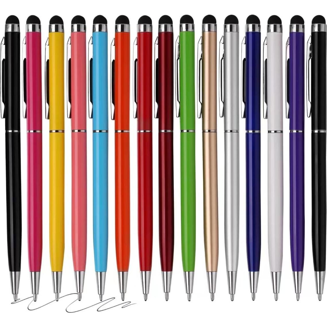 Paquete de 15 Bolígrafos Stylus 2 en 1 FIRCRE Multicolor