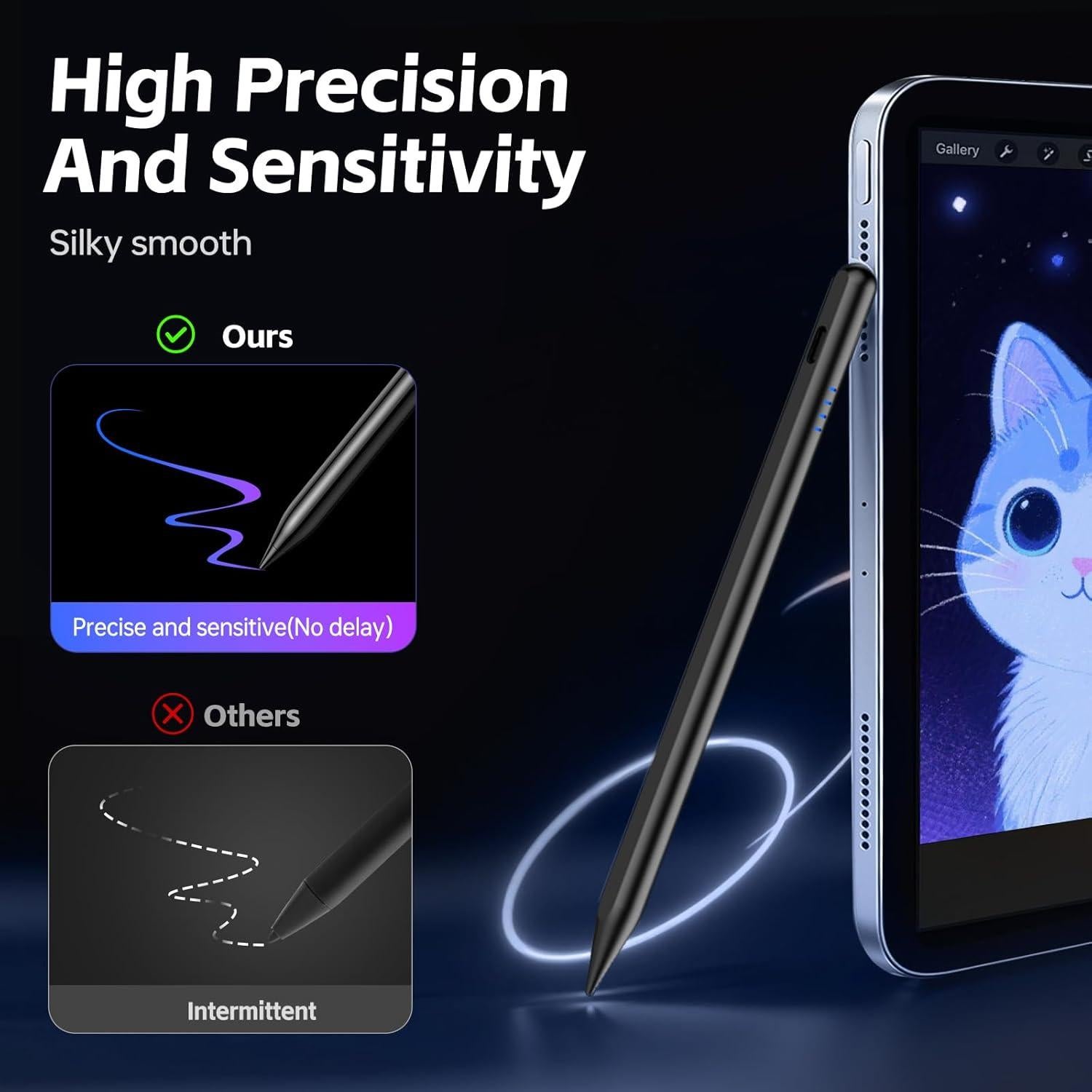 Lápiz Stylus Kenkor para Pantallas Táctiles - Negro, 4 Puntas