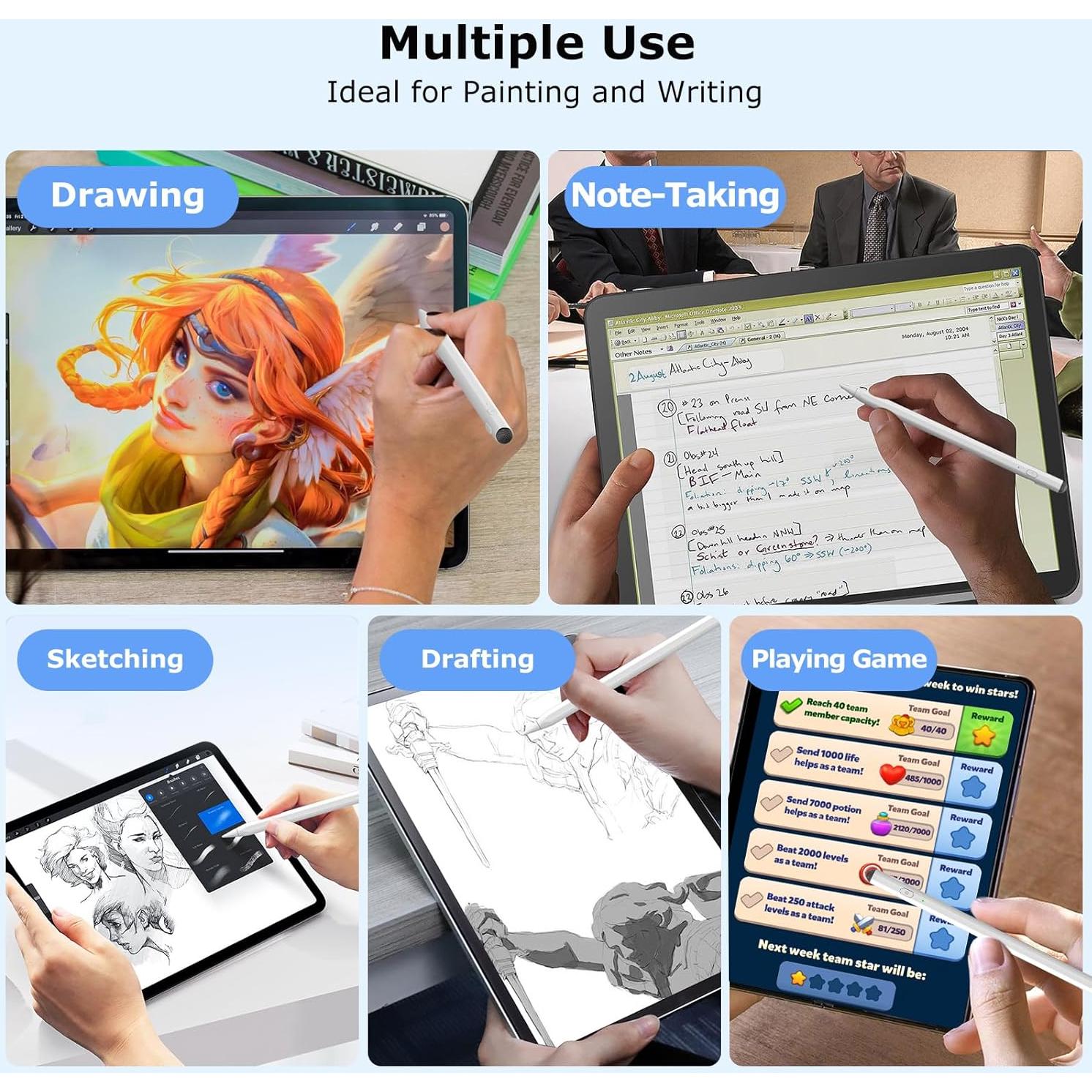 Lápiz Stylus Activo para iPad COO 2 en 1 Carga Rápida