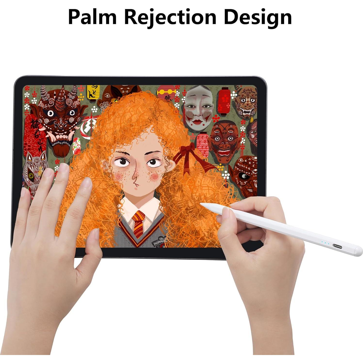 Lápiz Stylus Waiktyne para iPad 10ª 9ª 8ª 7ª 6ª Gen, Pro 12.9 11 M4, Air M2, Mini A17 Pro - Blanco