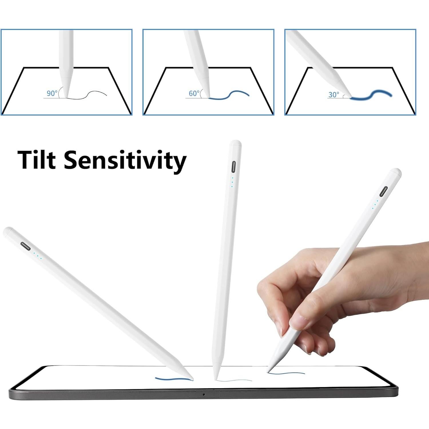 Lápiz Stylus Waiktyne para iPad 10ª 9ª 8ª 7ª 6ª Gen, Pro 12.9 11 M4, Air M2, Mini A17 Pro - Blanco