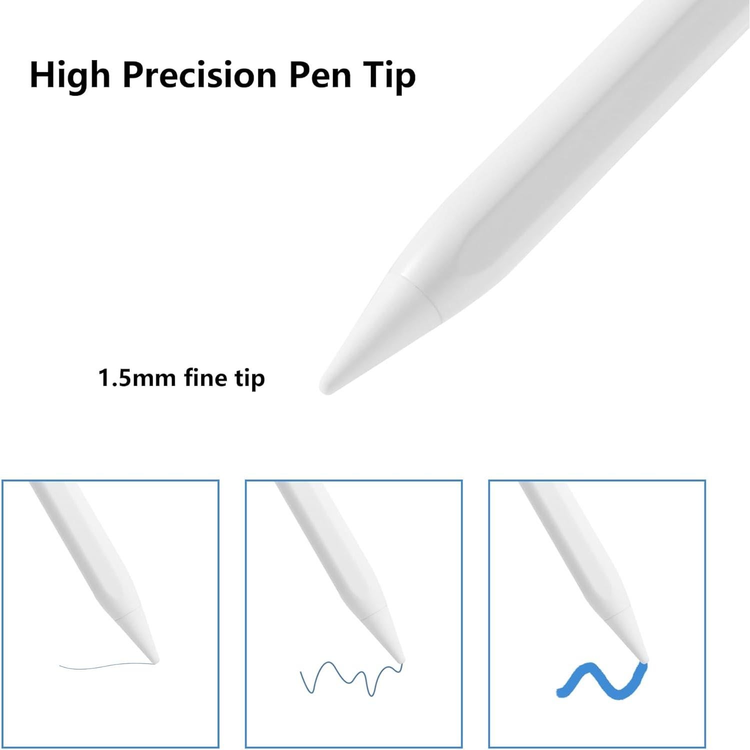 Lápiz Stylus Waiktyne para iPad 10ª 9ª 8ª 7ª 6ª Gen, Pro 12.9 11 M4, Air M2, Mini A17 Pro - Blanco