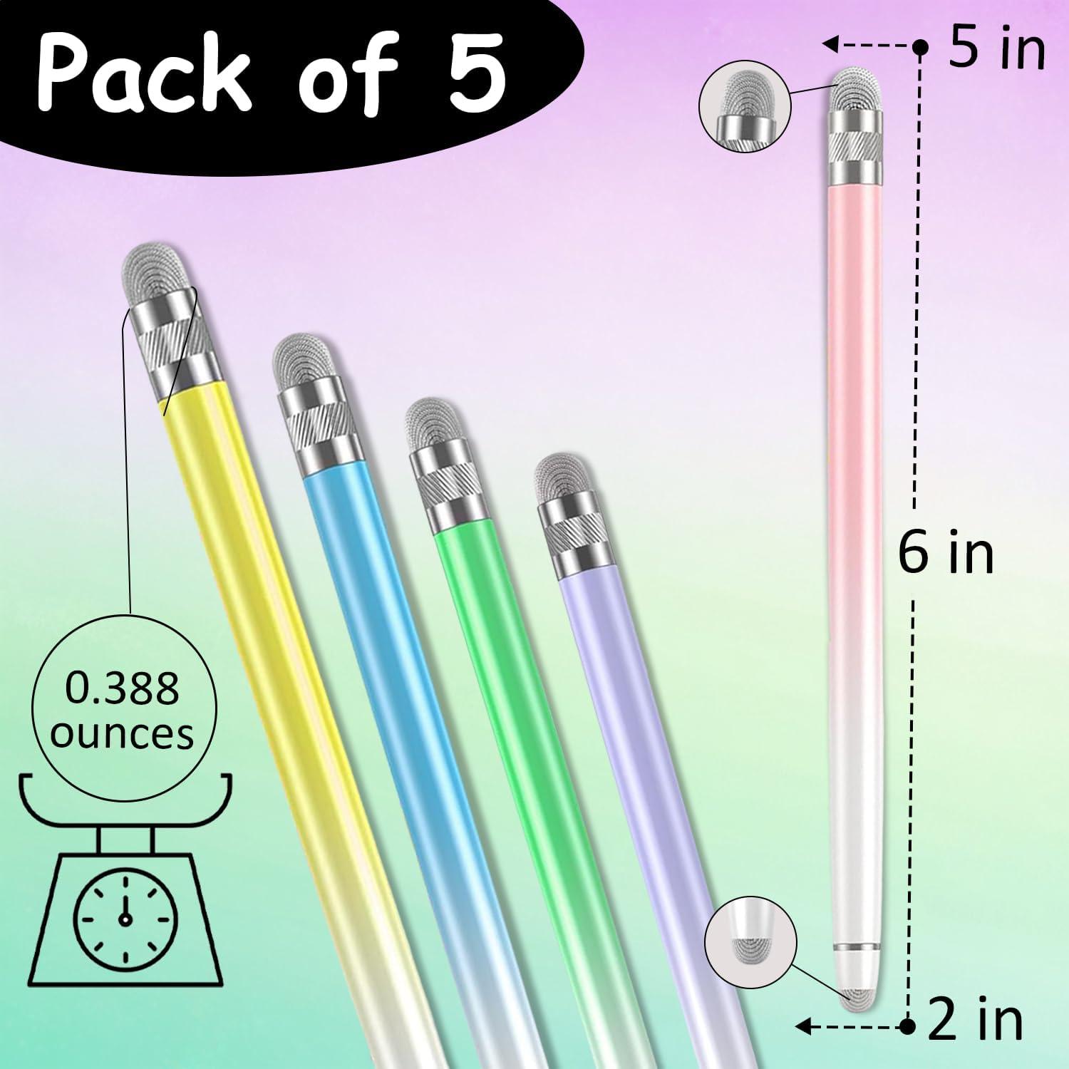 Bolígrafos Stylus TCD para Pantalla Táctil - Paquete de 5 Colores