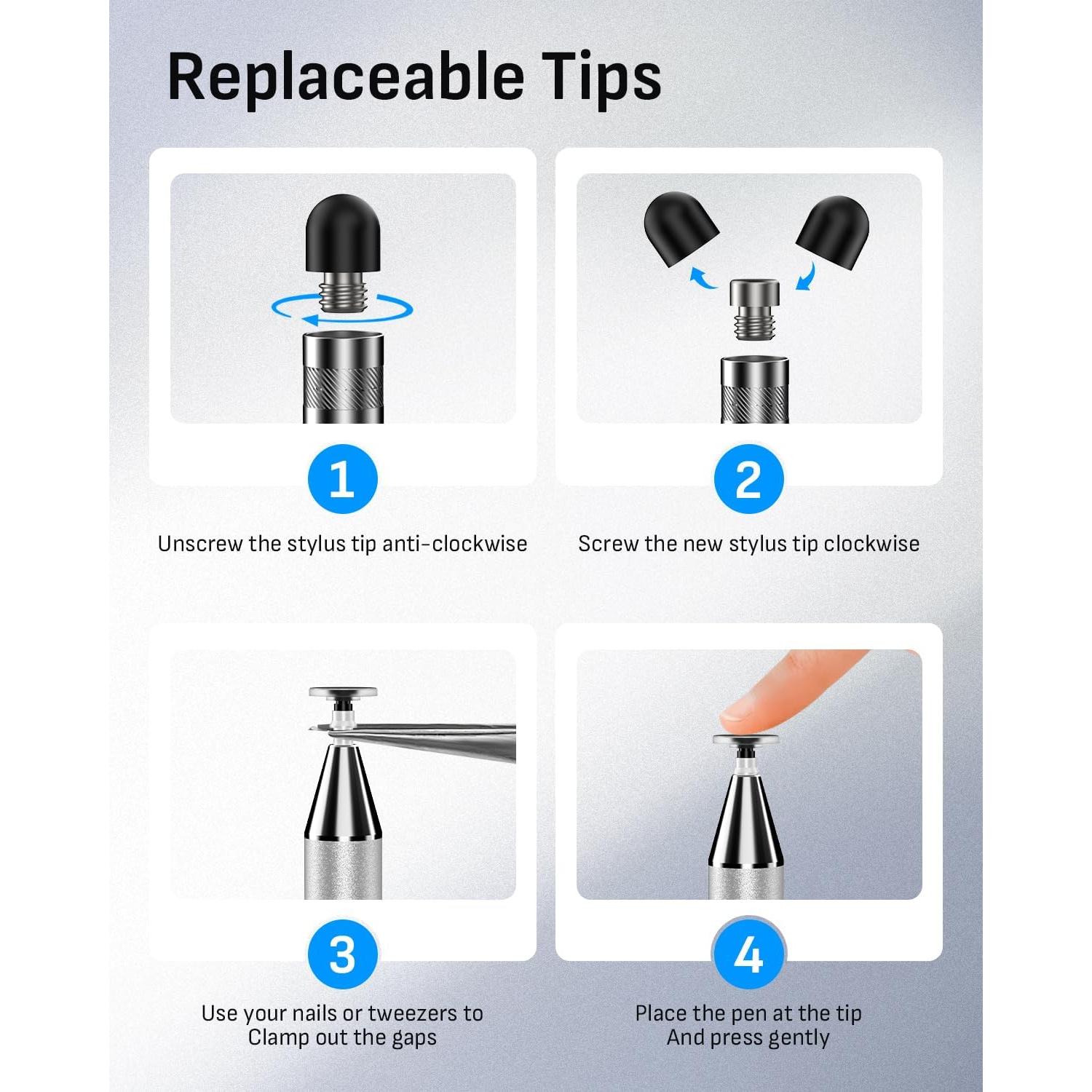 Set de 5 Stylus MYSTILUCK con 14 Puntas para Pantallas Táctiles