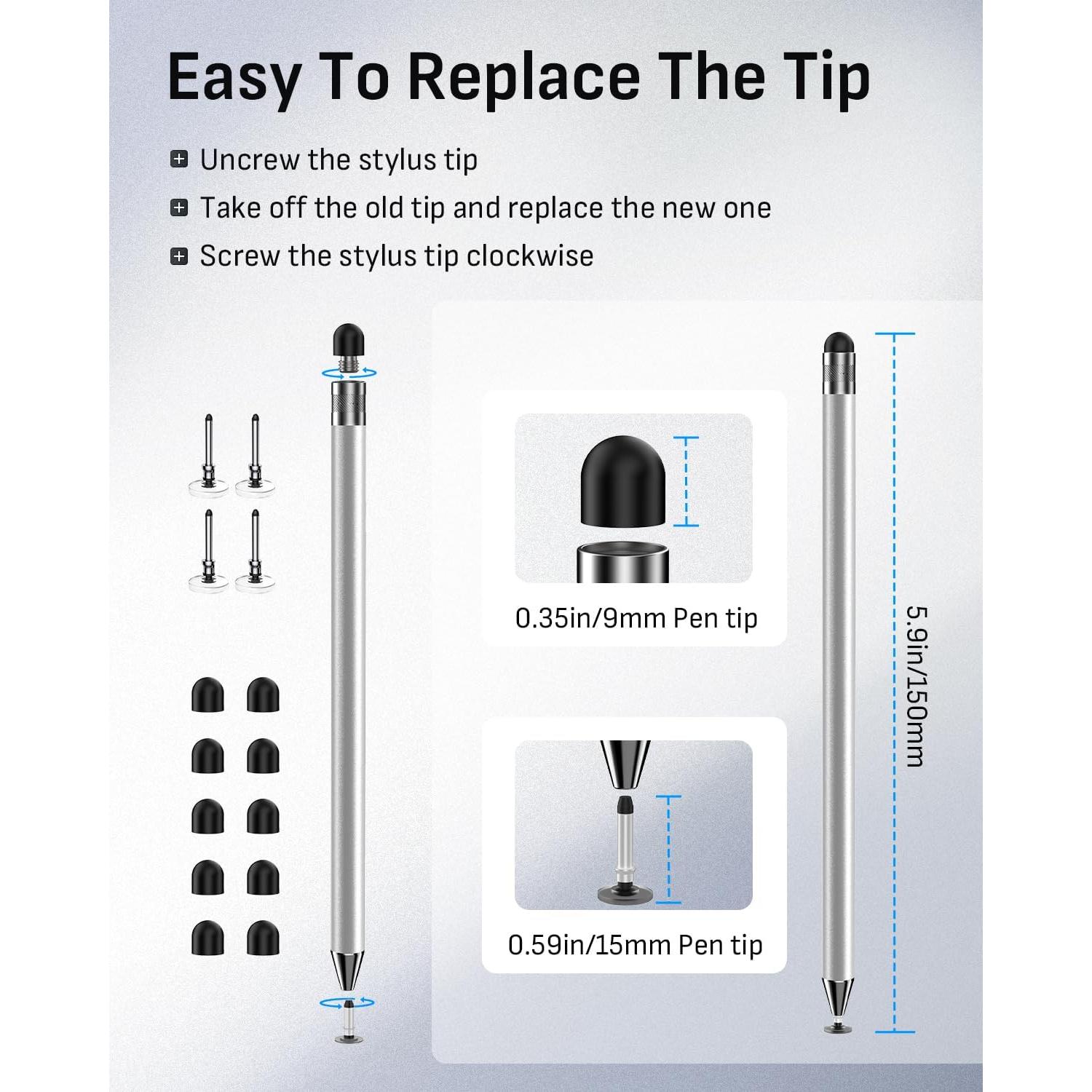 Set de 5 Stylus MYSTILUCK con 14 Puntas para Pantallas Táctiles