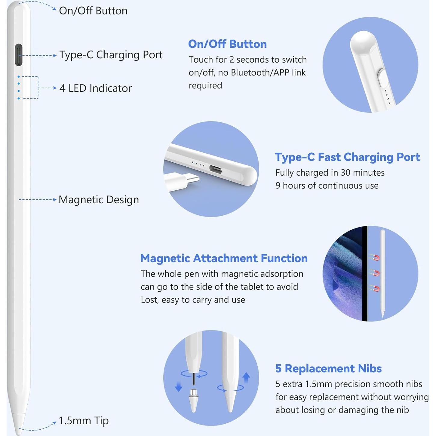 Lápiz Stylus Universal GGH para Pantalla Táctil - Blanco