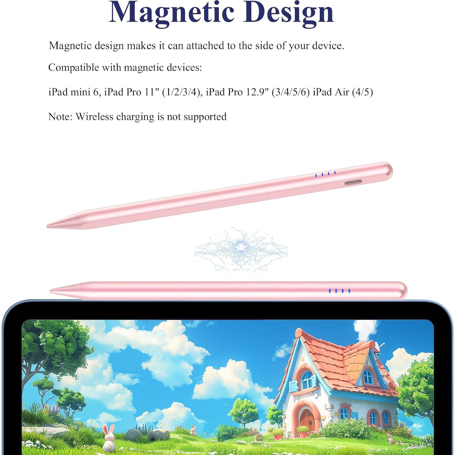 Lápiz Stylus Kenkor Rosa para iPad 2018-2025 con Rechazo de Palma