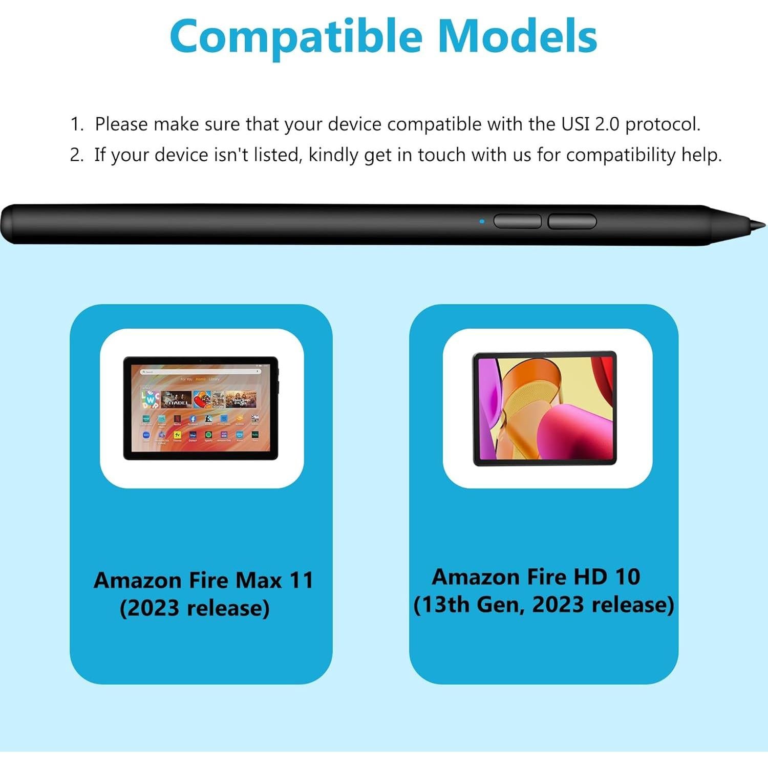 Lápiz USI 2.0 Queleay para Amazon Fire Max 11 y HD 10